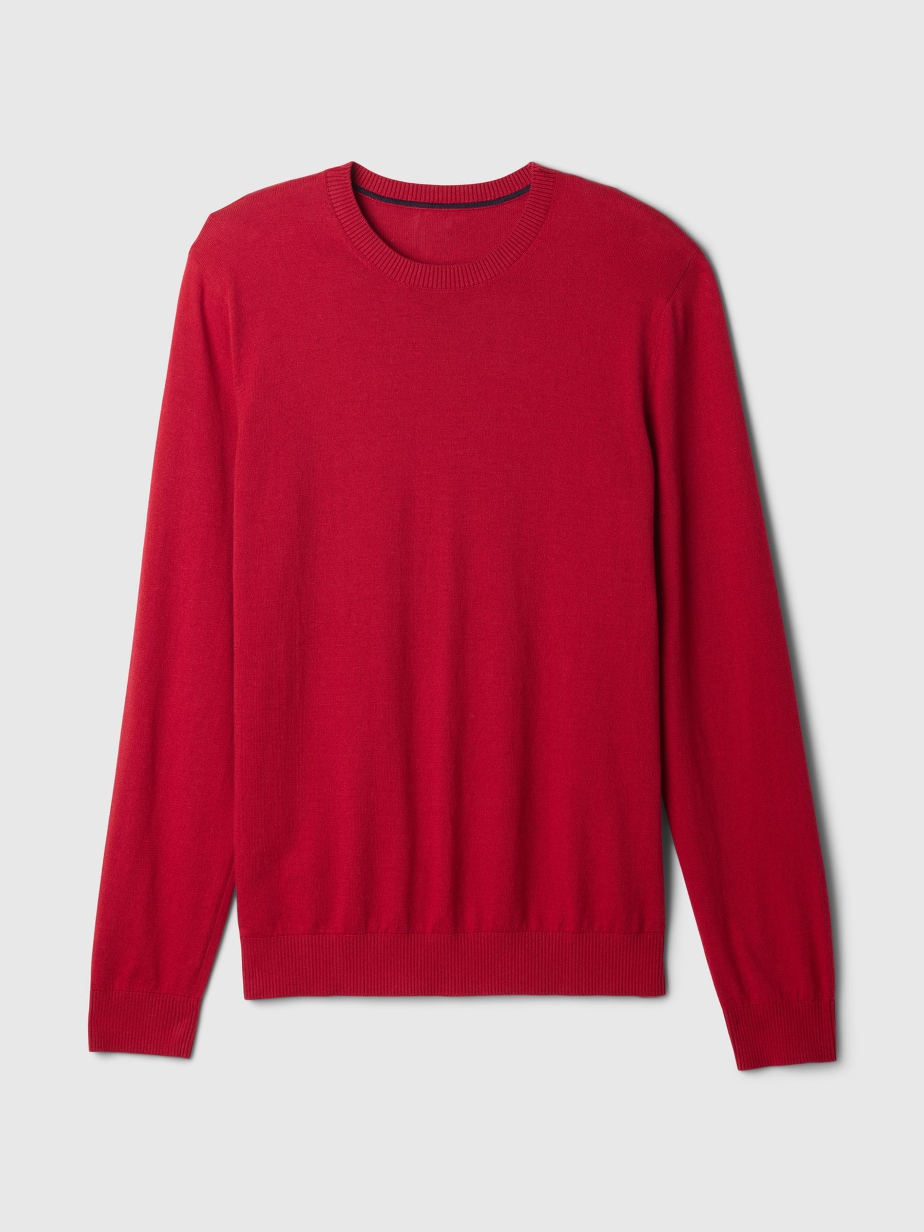 Red Cotton Knit Crew Neck Jumper - Image 4 of 5