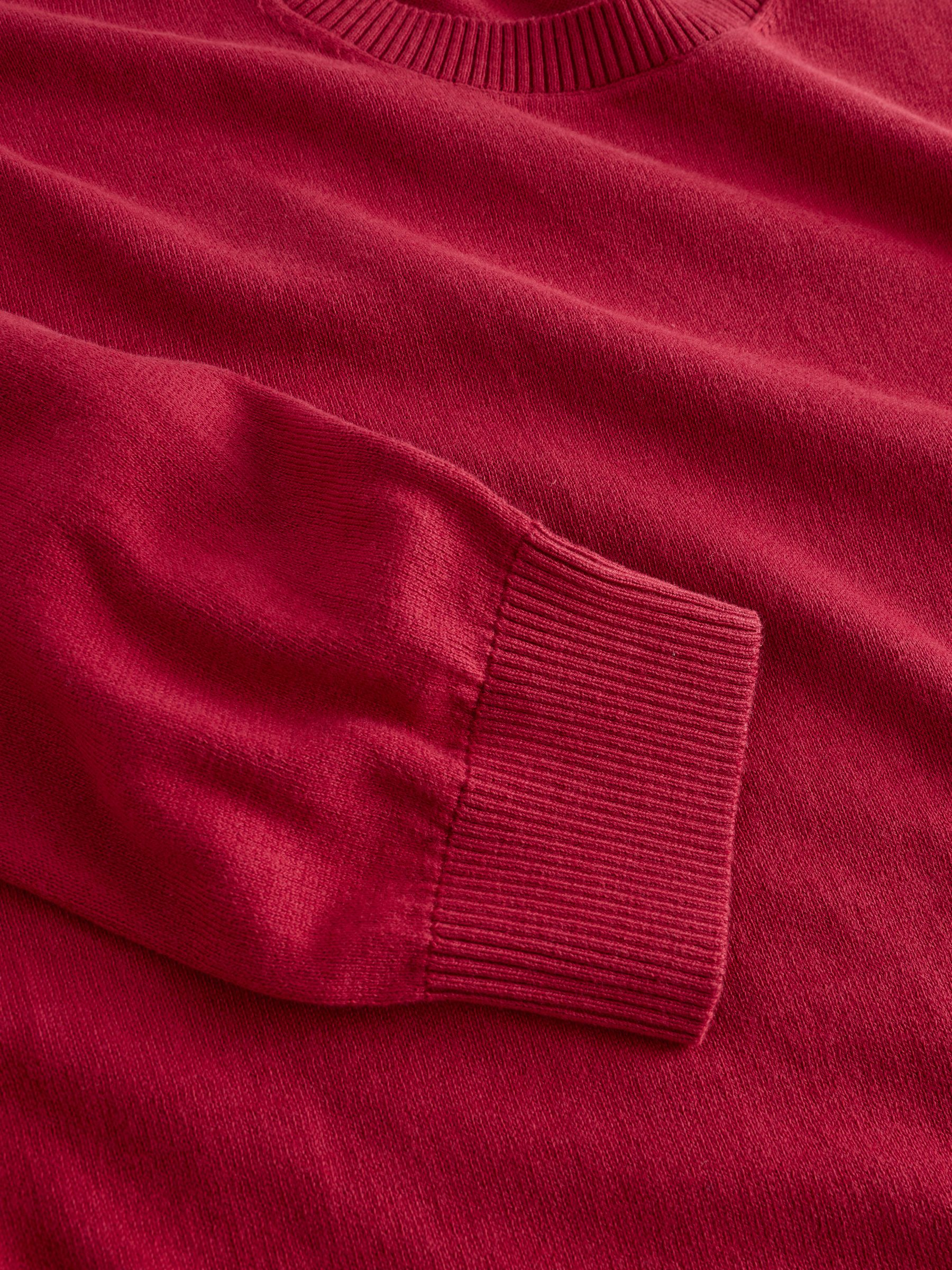 Red Cotton Knit Crew Neck Jumper - Image 5 of 8
