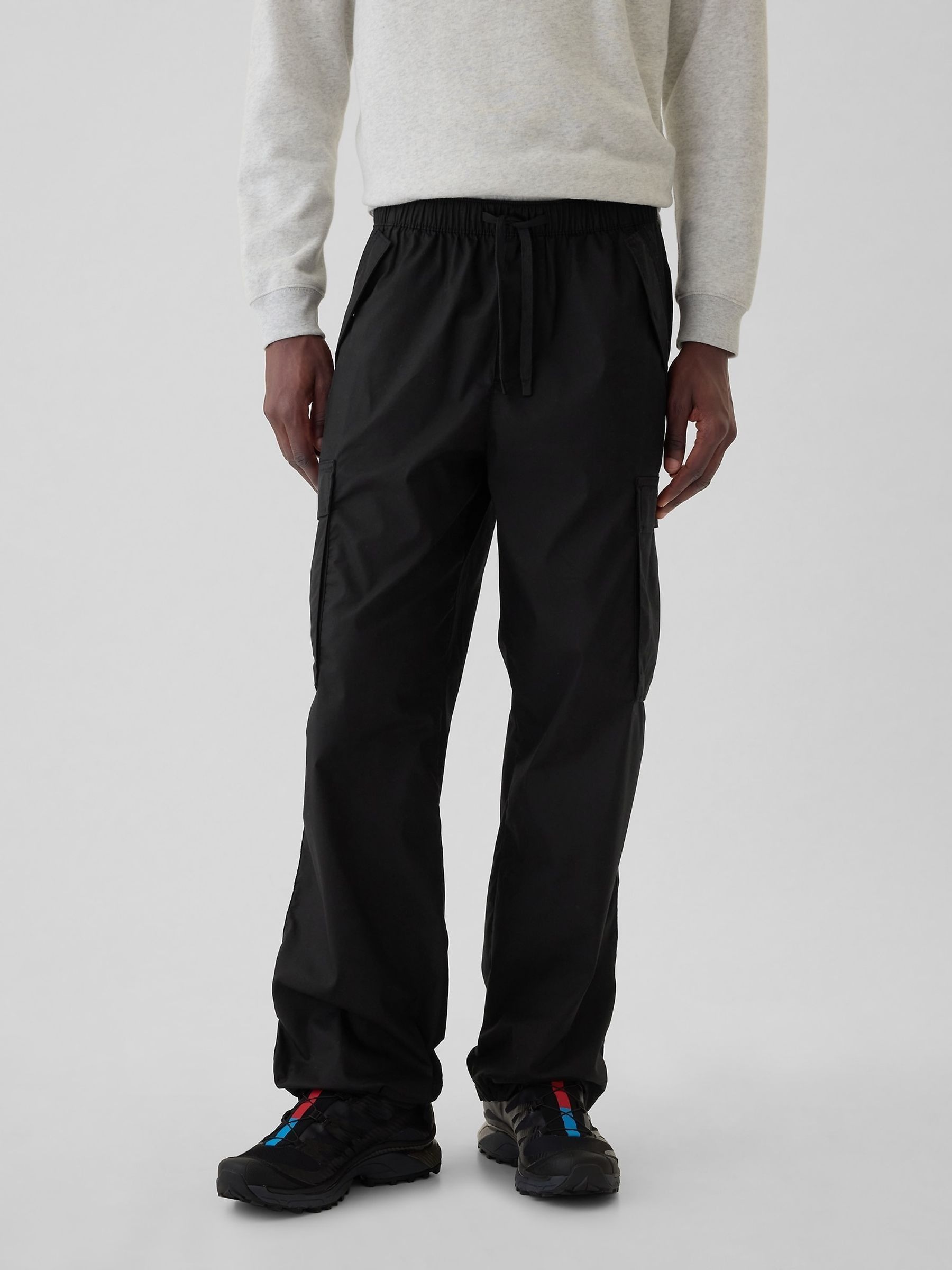 Black Baggy Cargo Trousers - Image 2 of 5