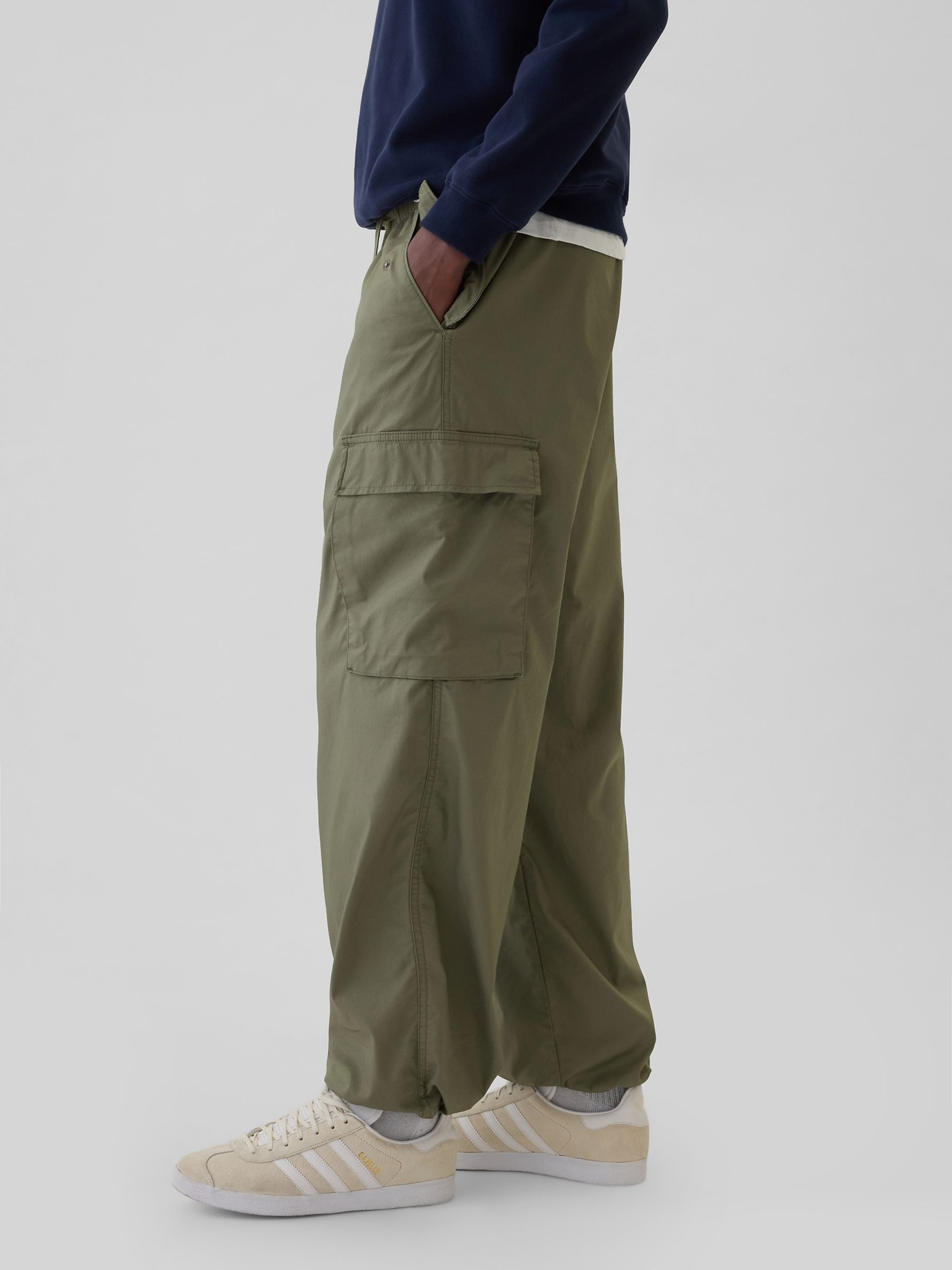 Green Baggy Cargo Trousers - Image 4 of 5