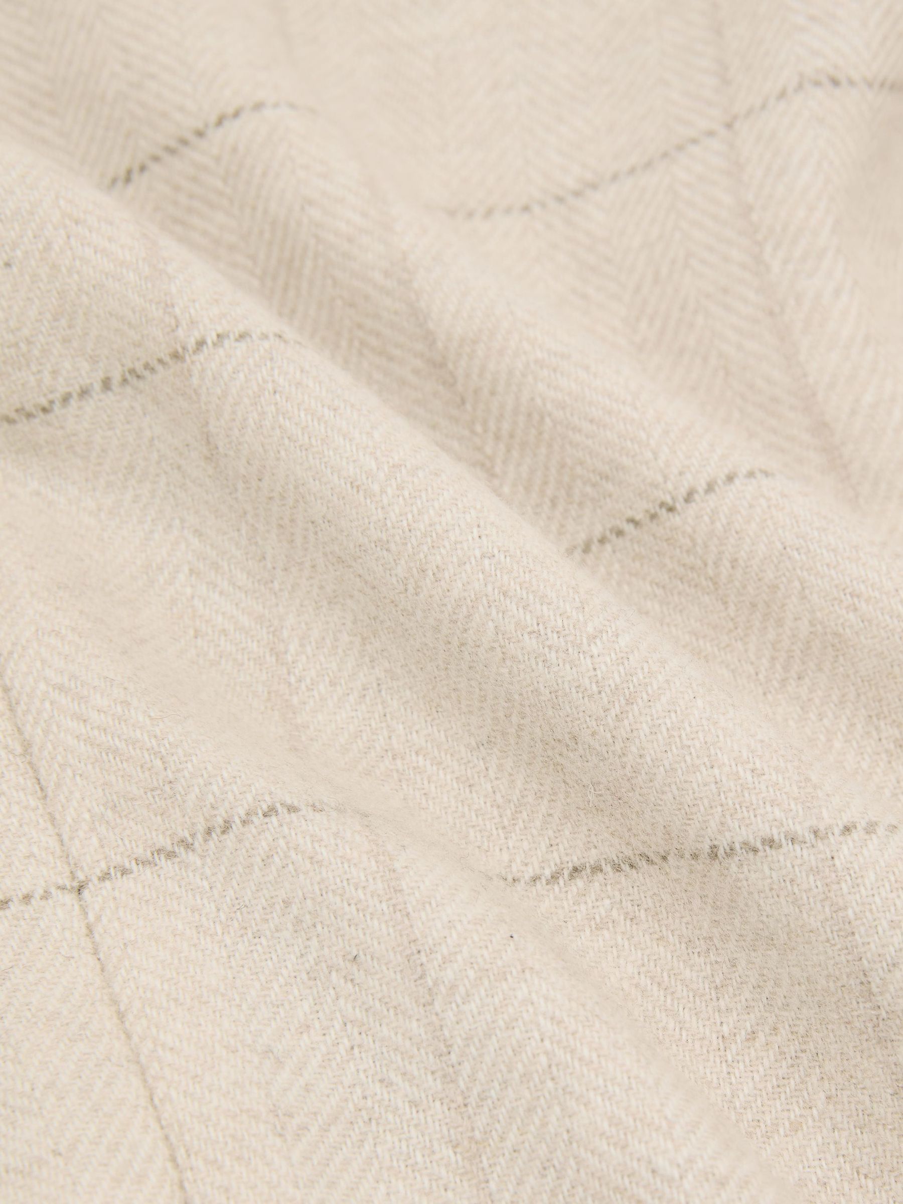 Classic Fit Wool Windowpane-Check Double-Breasted Blazer in Light Oatmeal - Image 10 of 10