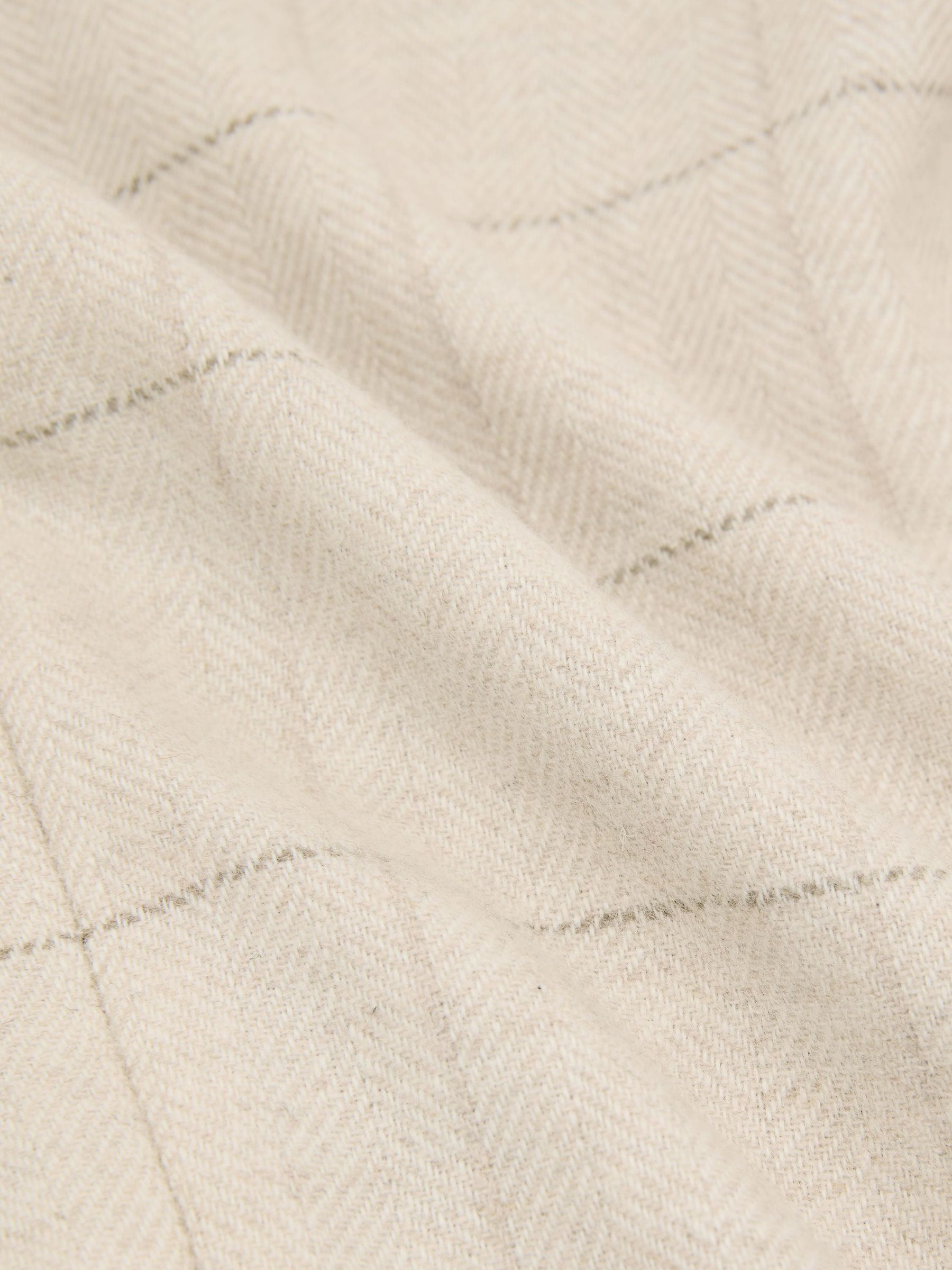 Classic Fit Wool Windowpane-Check Double-Breasted Blazer in Light Oatmeal - Image 6 of 10