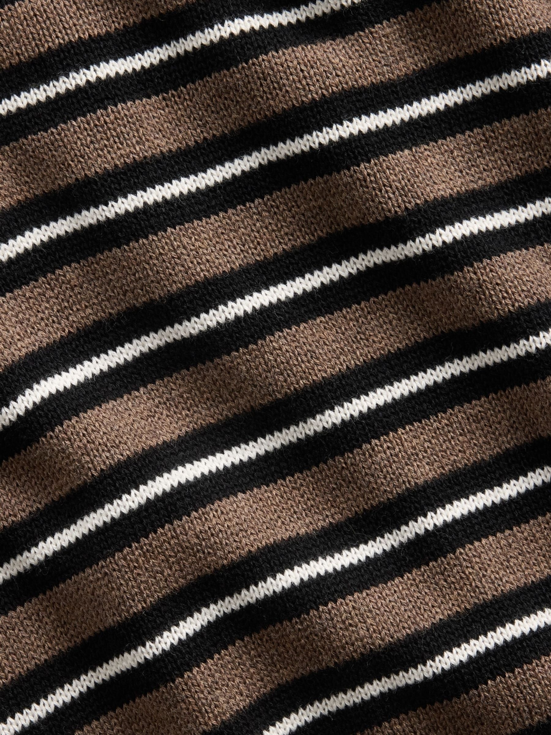 Brown Stripe Polo Knitted Polo Top - Image 2 of 2 Brown Stripe Polo Knitted Polo Top - Image 2 of 2