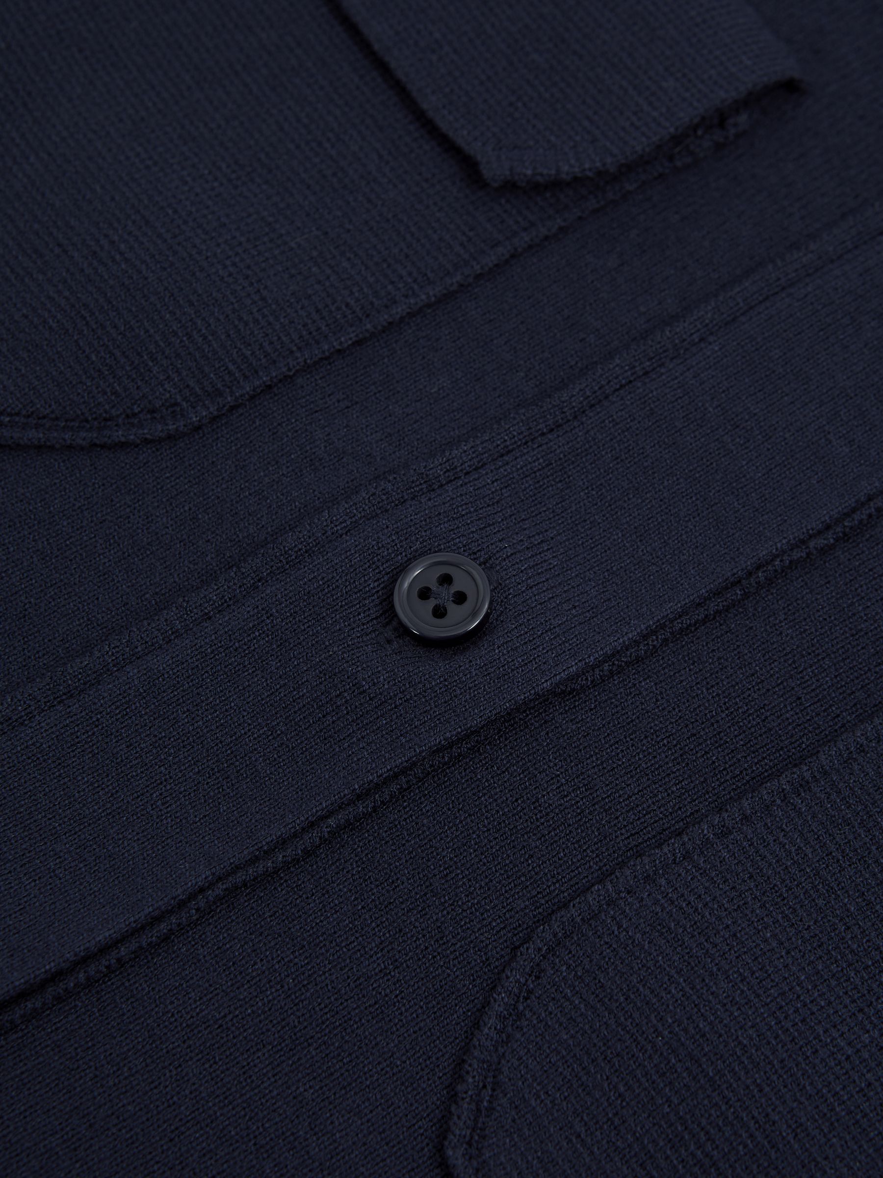 Knitted Polo Shirt in Navy - Image 6 of 6