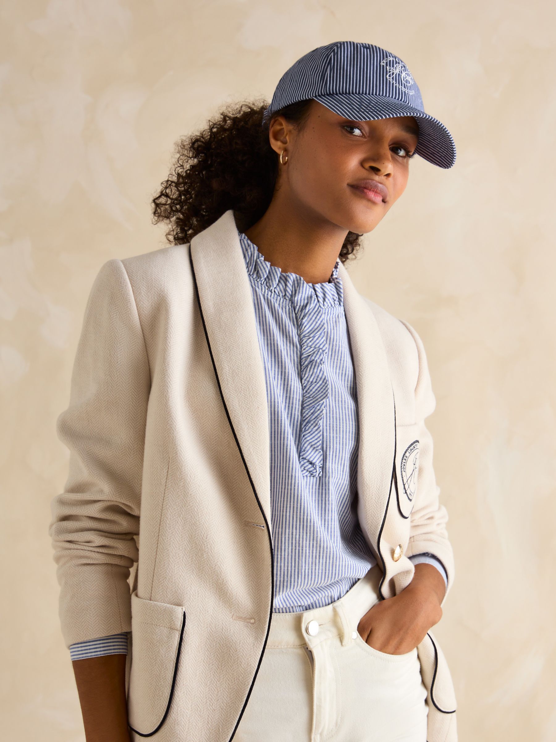 Daley Navy Stripe Cap - Image 1 of 9