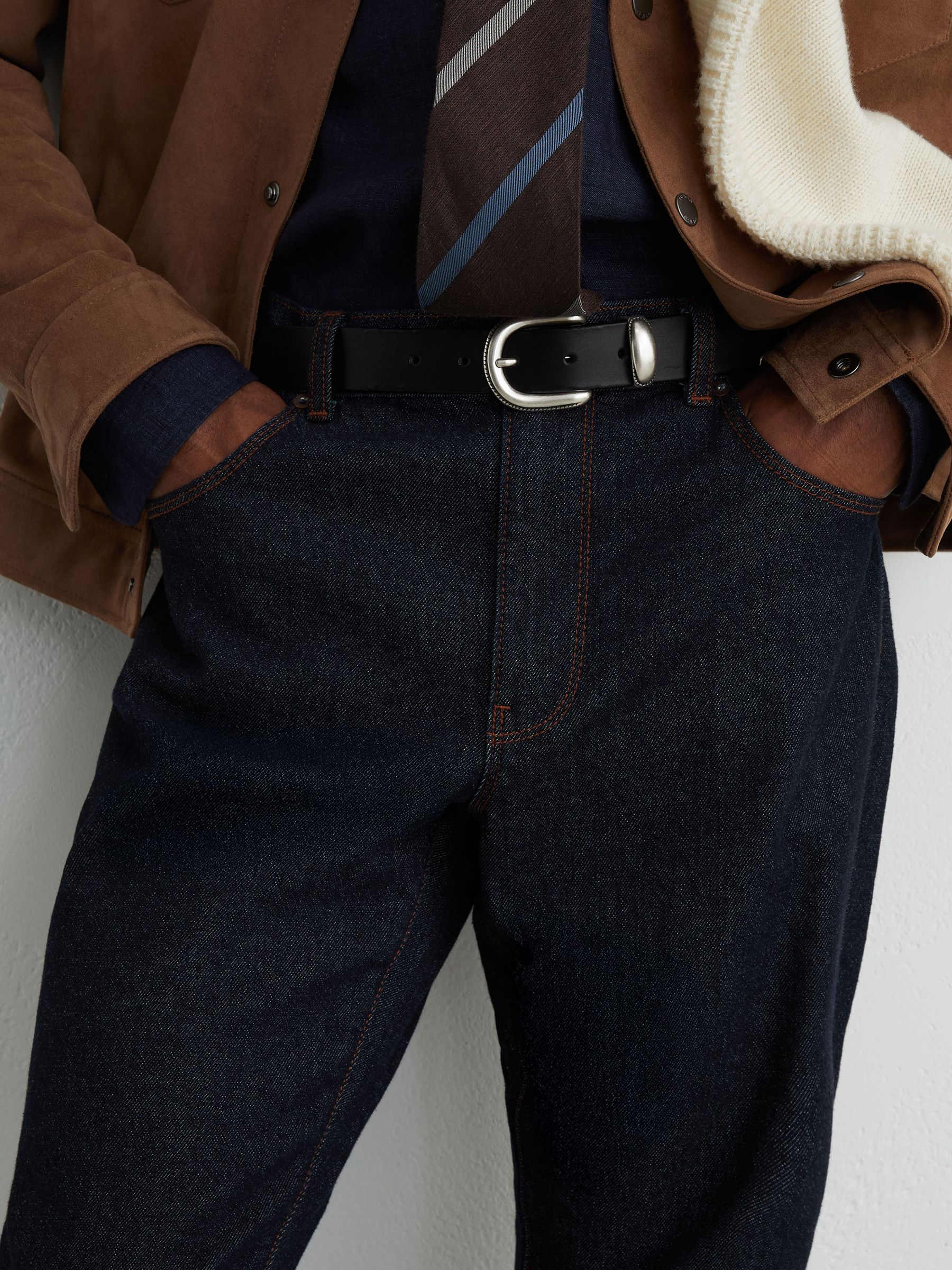 Straight-Leg Jeans in Raw Indigo - image 5