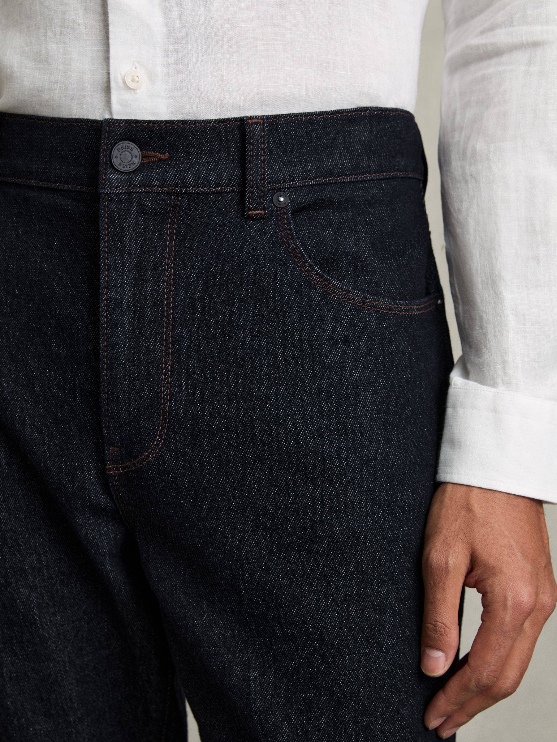 Straight-Leg Jeans in Raw Indigo - Image 4 of 7