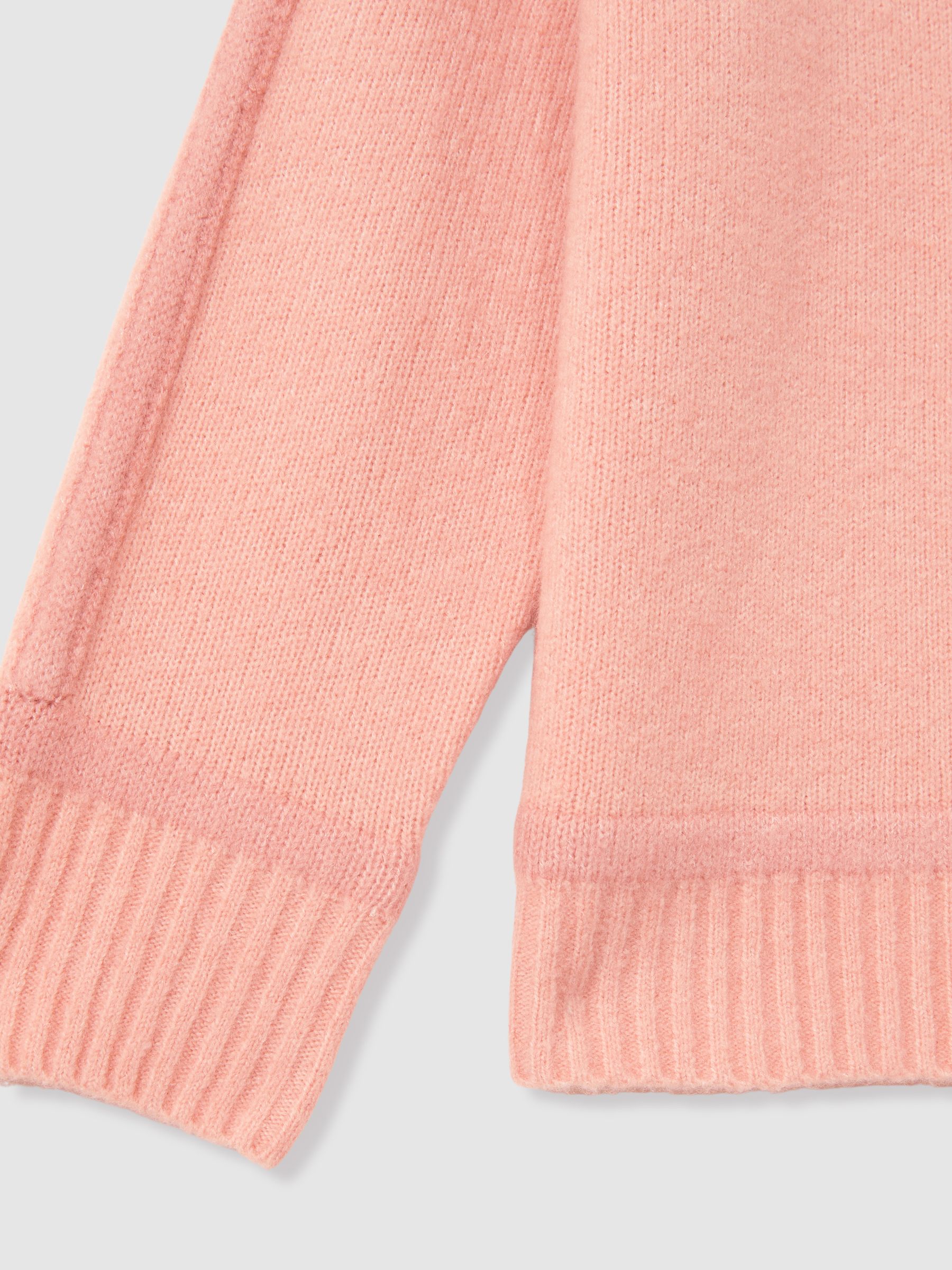 9-13 yrs Contrast Jumper with Wool in Pink - Image 4 of 4