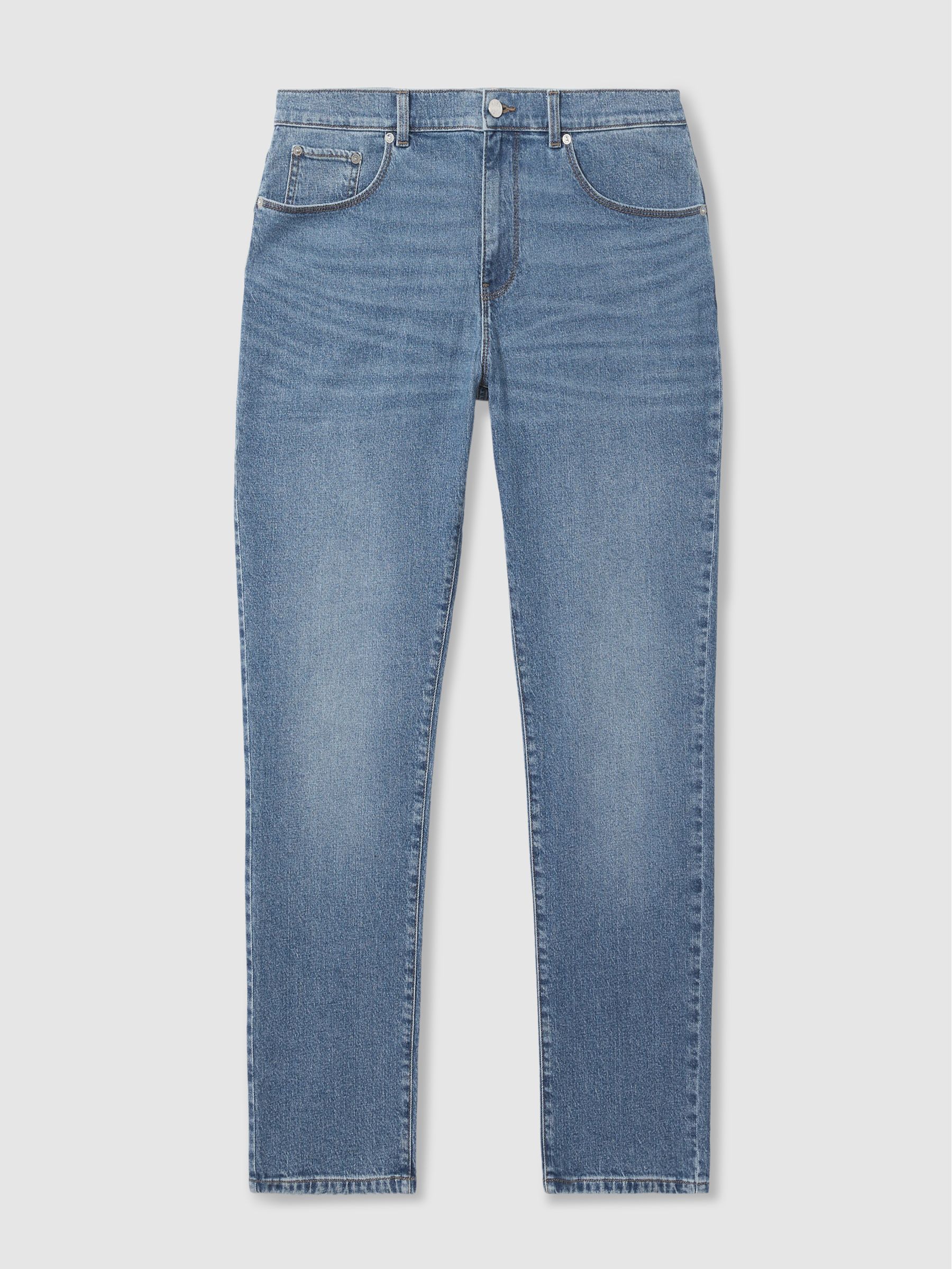 Straight-Leg Jeans in Mid Blue Wash - Image 2 of 6