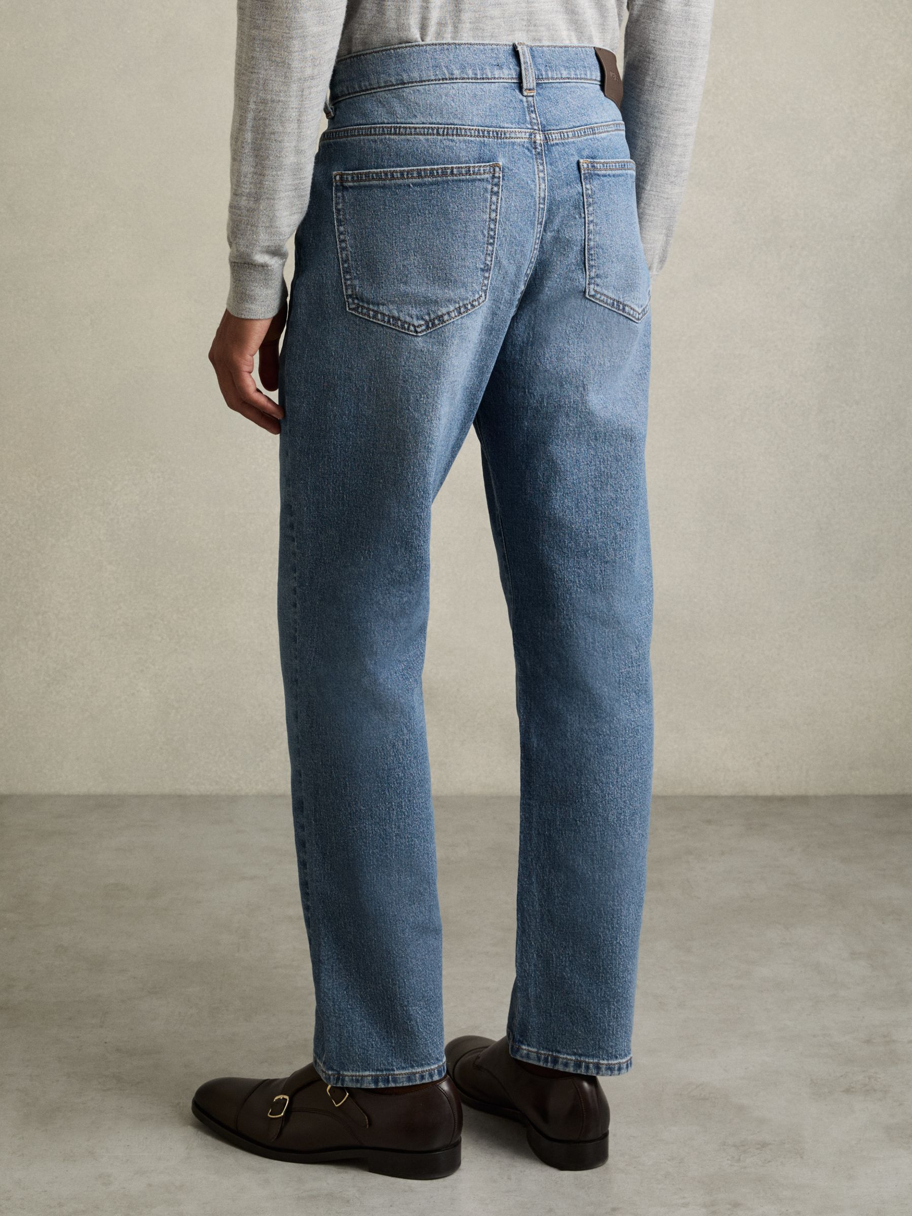 Straight-Leg Jeans in Mid Blue Wash - Image 5 of 6
