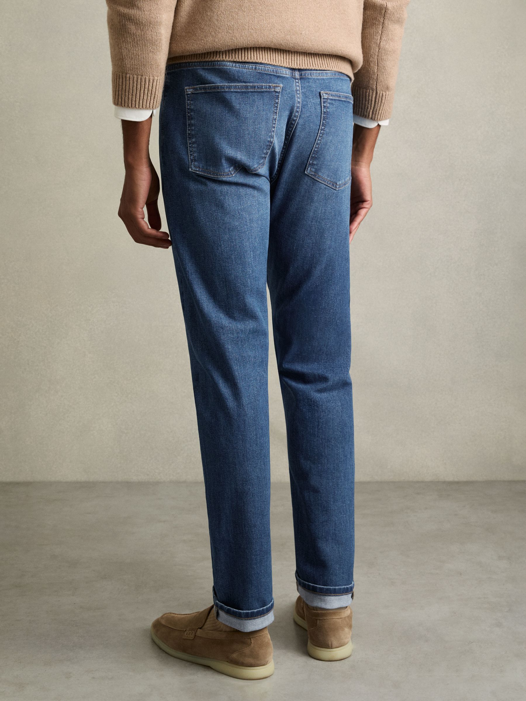 Tapered Slim-Fit Jeans in Mid Blue Wash - Image 5 of 6