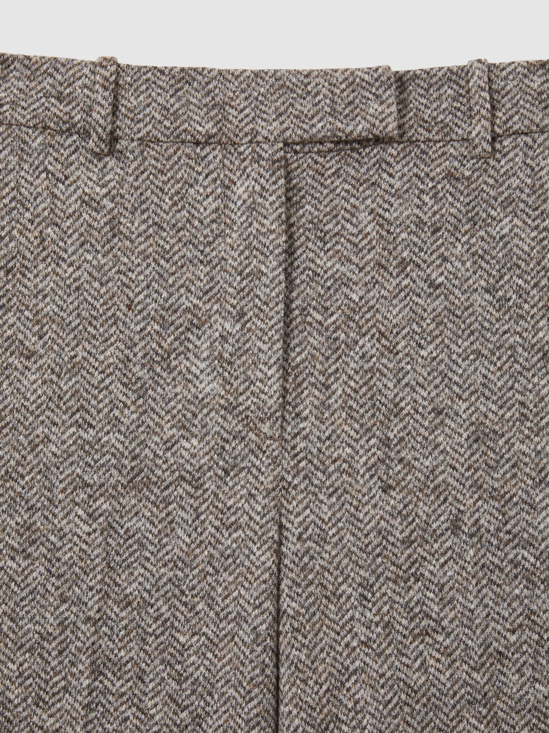 Petite Textured Wool Blend Wide Leg Suit Trousers in Grey - Image 6 of 7