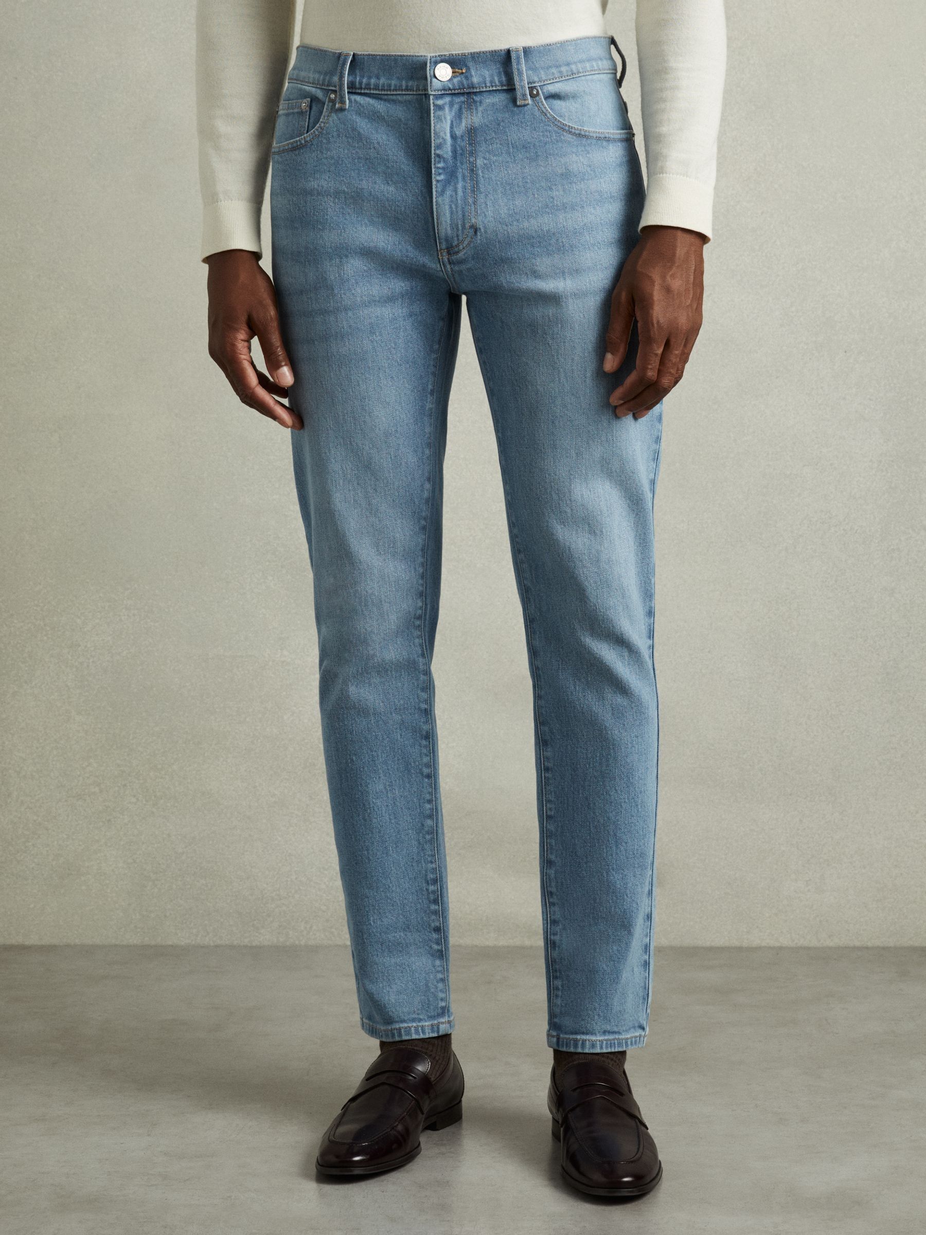 Cotton-Stretch Slim-Fit Jeans in Light Blue Wash - Image 3 of 6