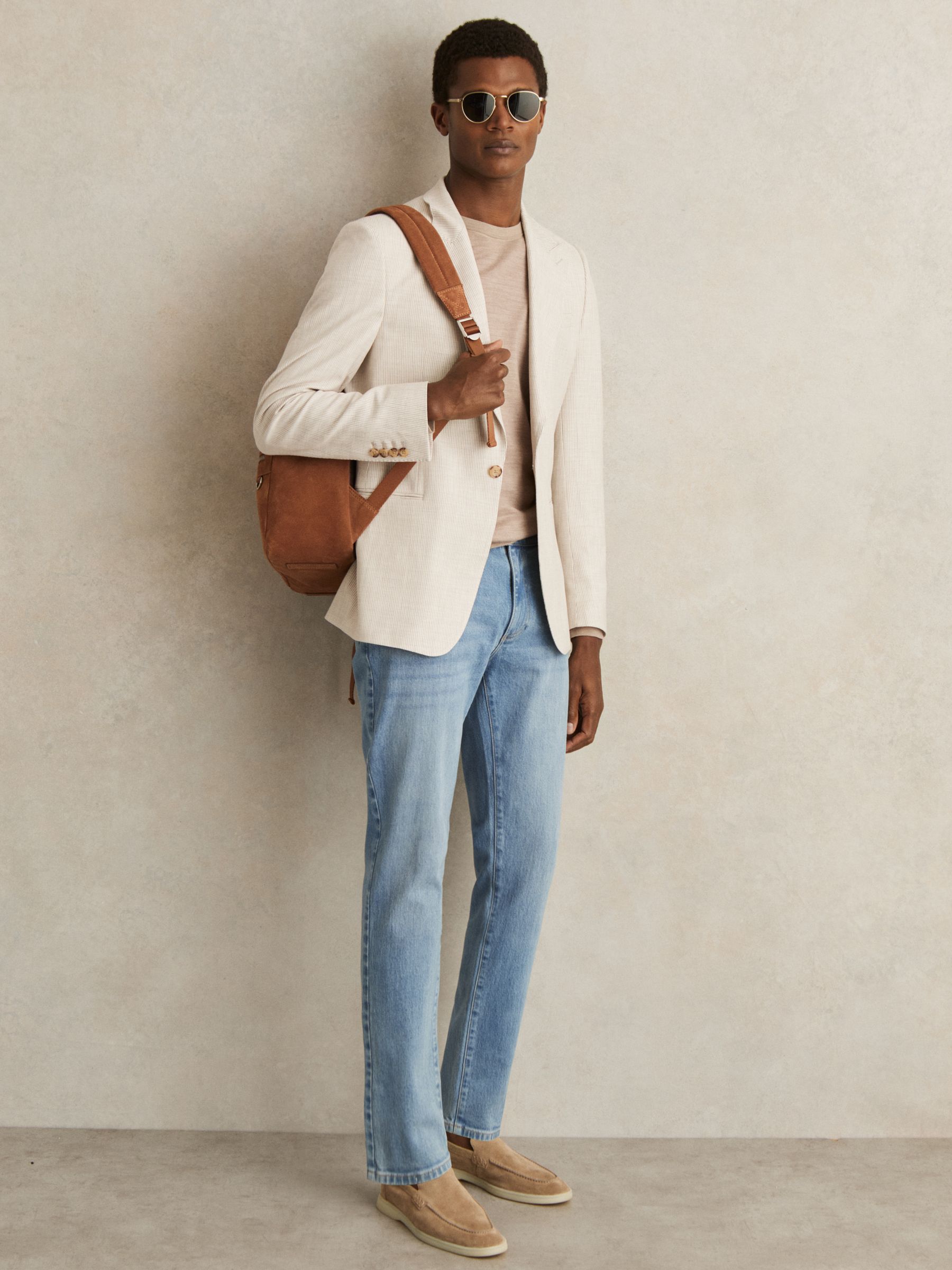 Cotton-Stretch Slim-Fit Jeans in Light Blue Wash - Image 7 of 8