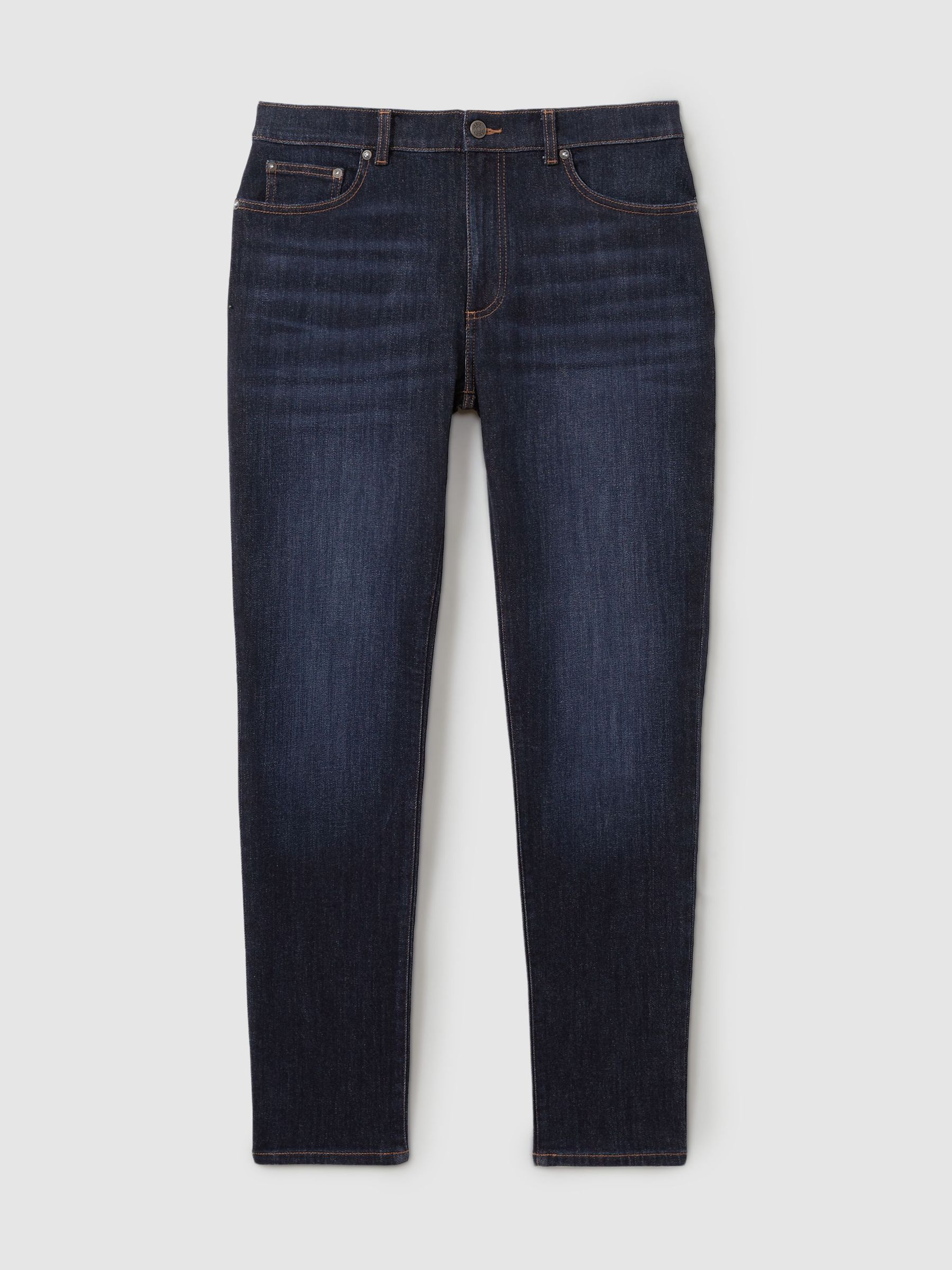Cotton-Stretch Slim-Fit Jeans in Indigo Blue Wash - image 1