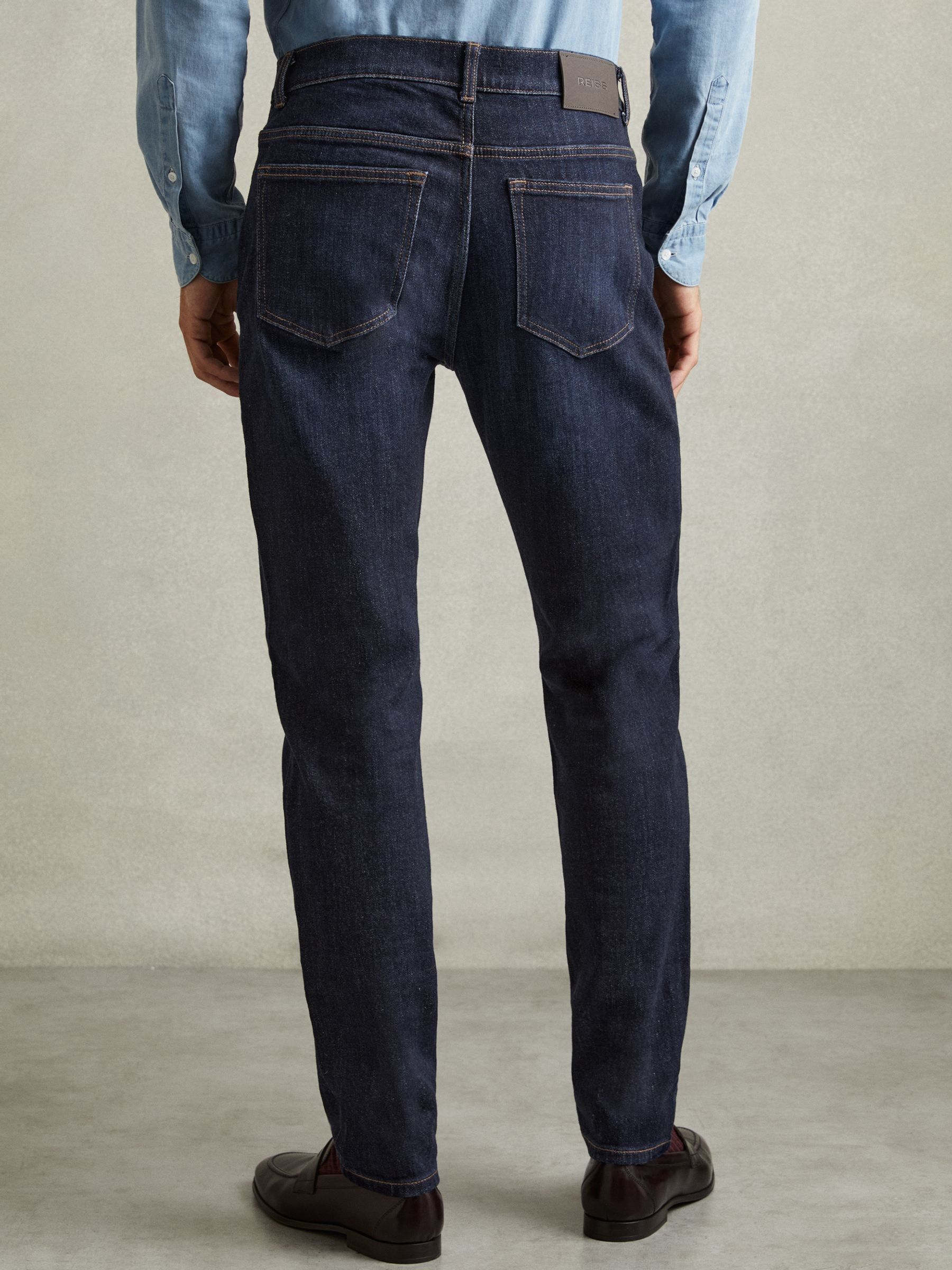 Cotton-Stretch Slim-Fit Jeans in Indigo Blue Wash - Image 5 of 6