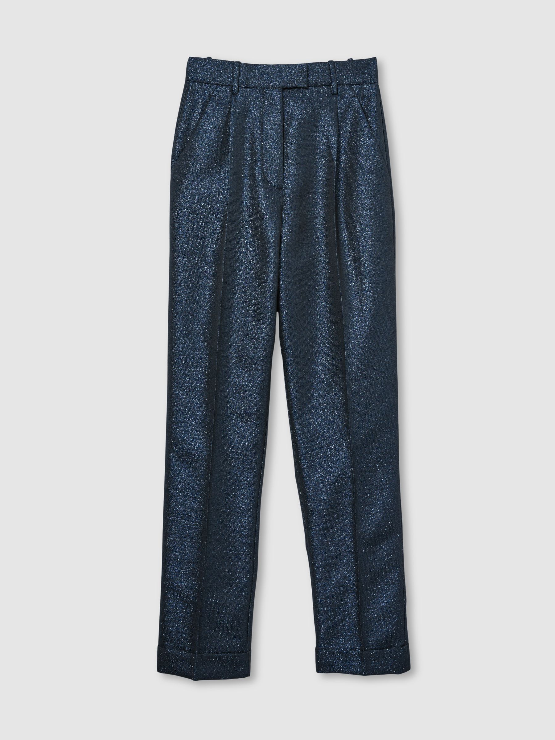 Sparkle Tapered Trousers in Navy - Image 2 of 6