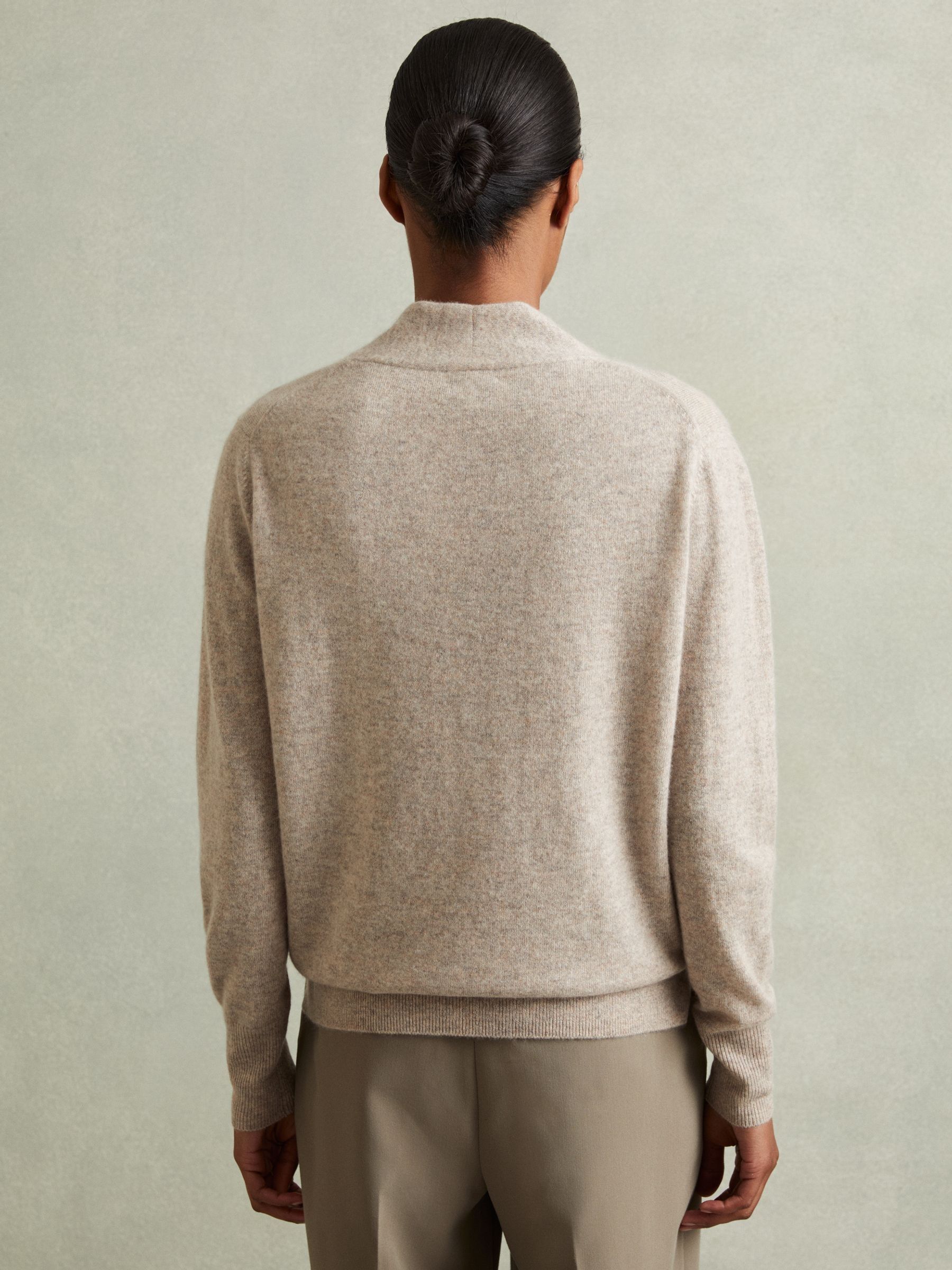100% Cashmere V-Neck Jumper in Oatmeal - Image 5 of 6