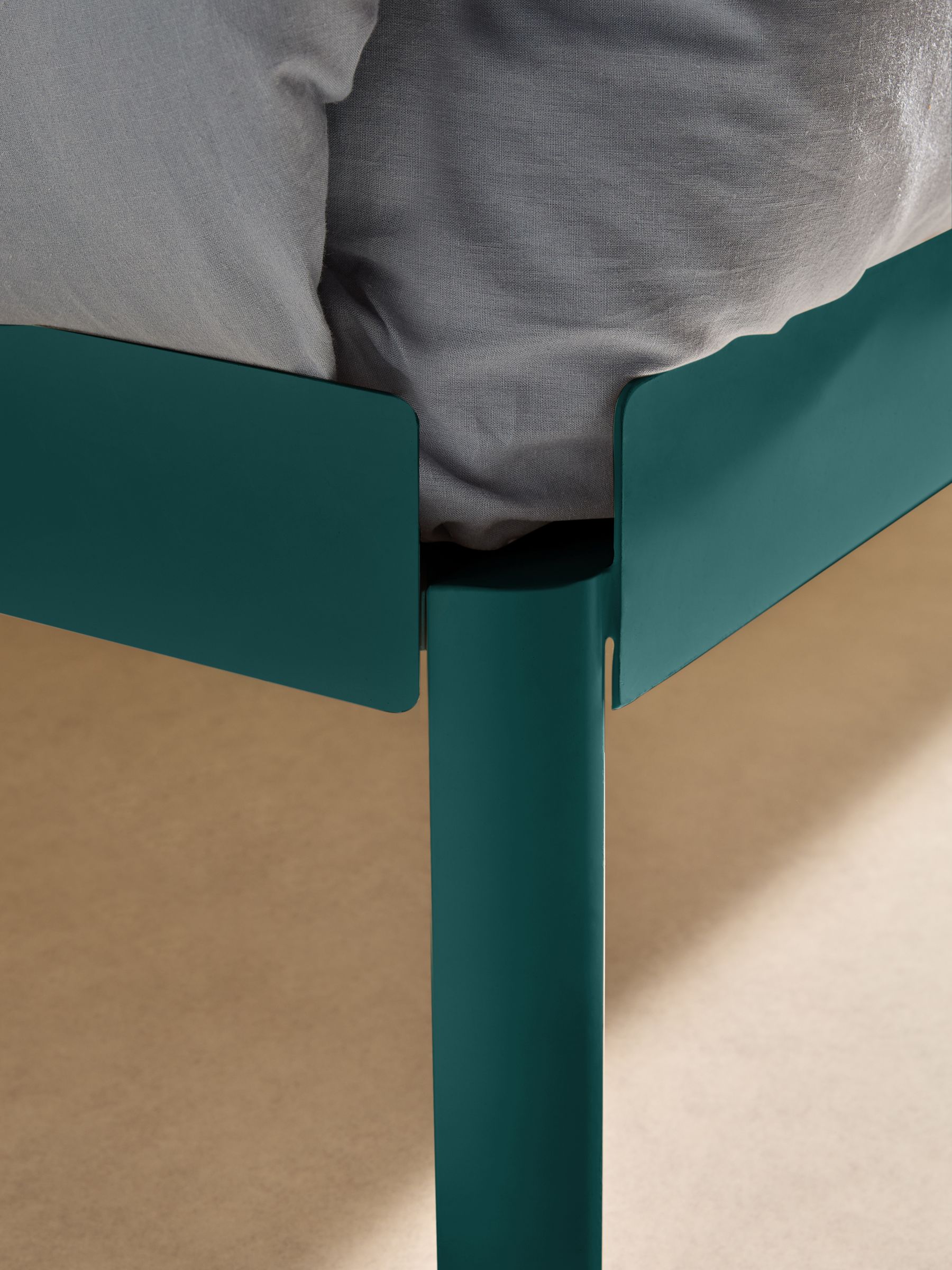 Lira Metal Platform Bed in Green - Image 2 of 5