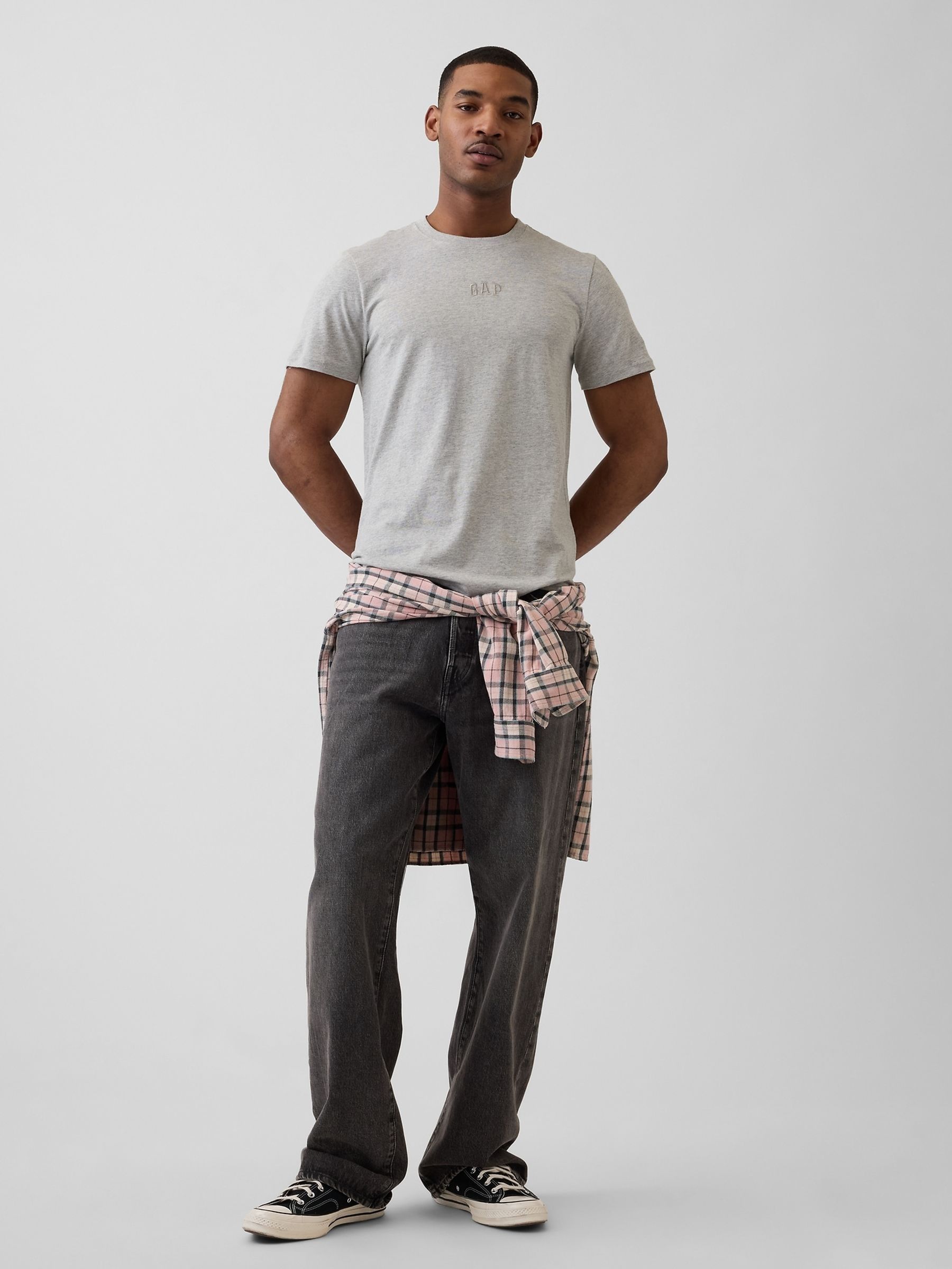 Light Grey Everyday Soft Mini Logo Short Sleeve T-Shirt - Image 3 of 4