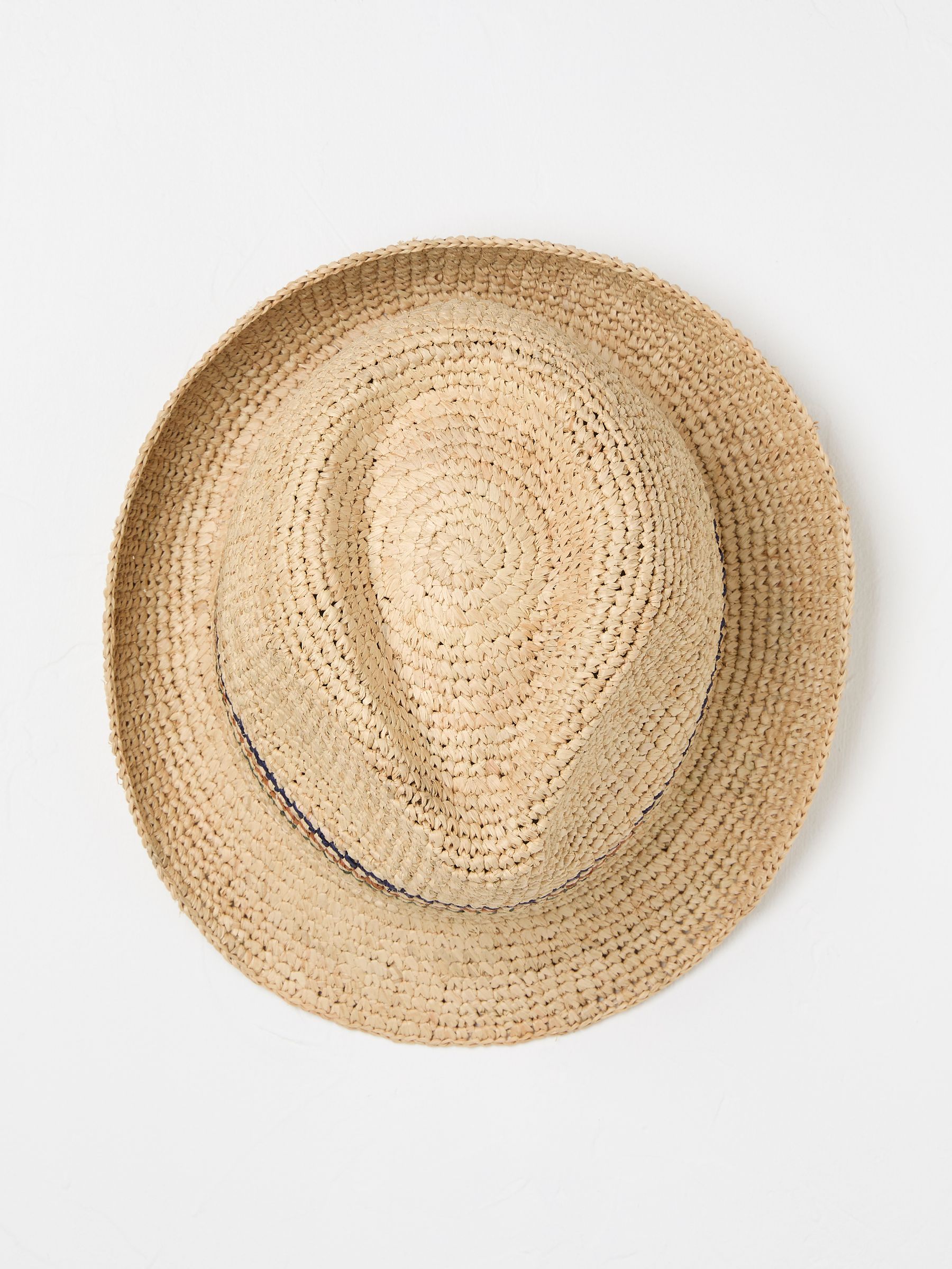 Natural Stripe Straw Trilby Hat - Image 2 of 2