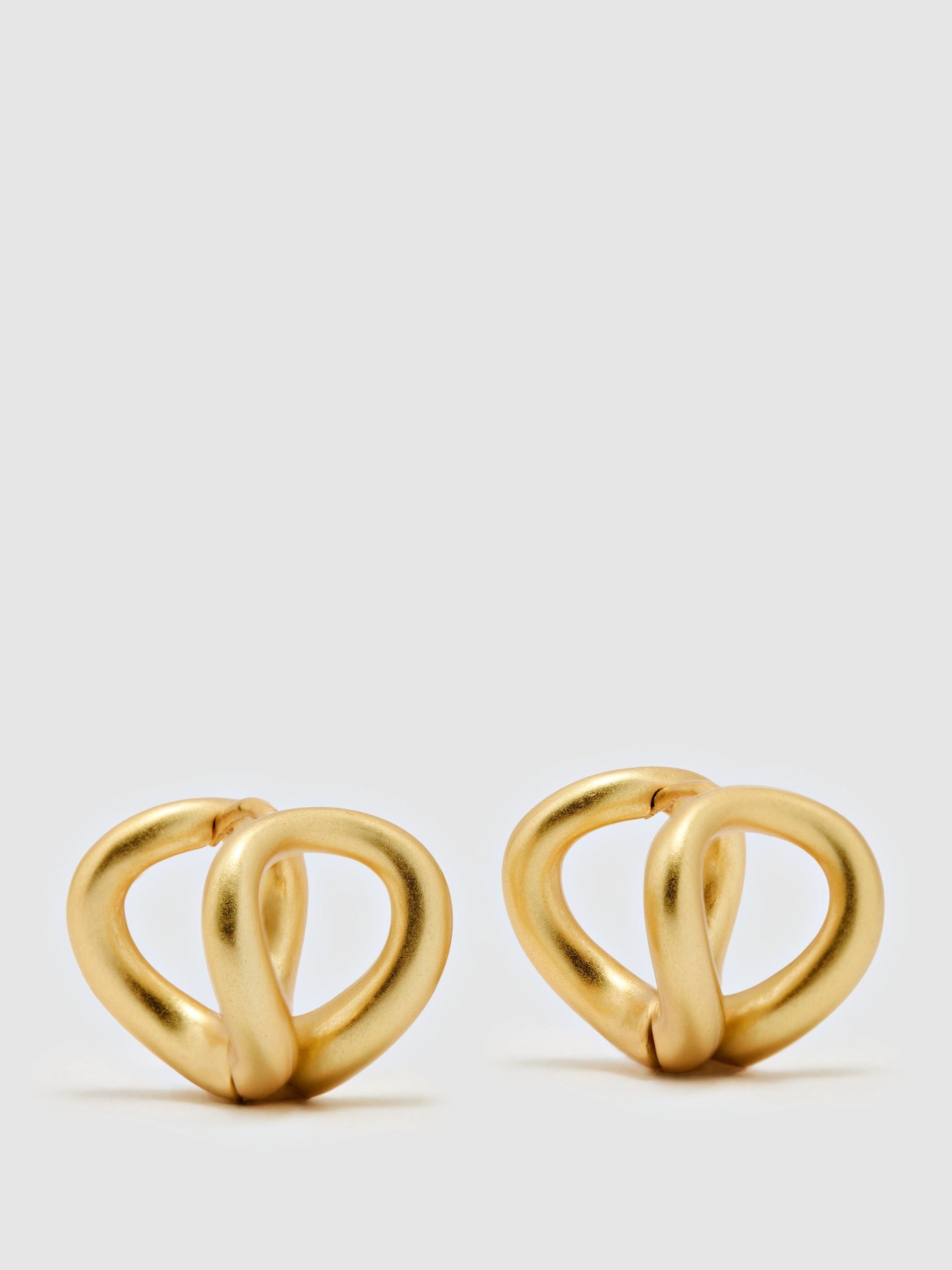 Double-Loop Huggie Earrings in Gold Tone - Image 1 of 2