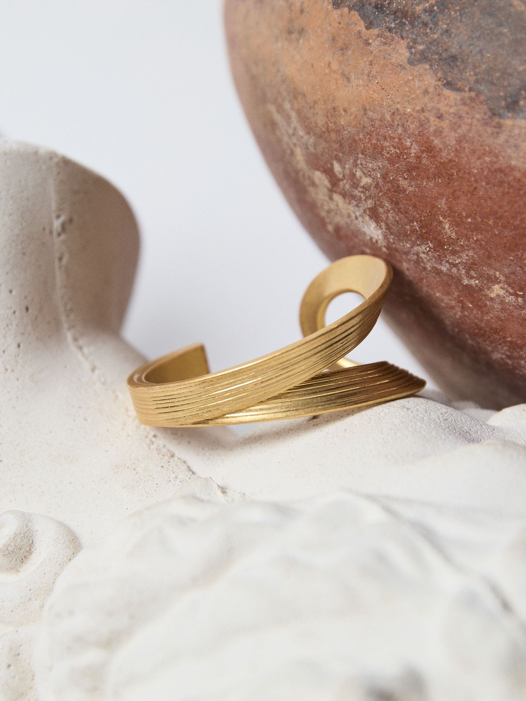 Brushed Twist Cuff in Gold Tone - Image 3 of 5