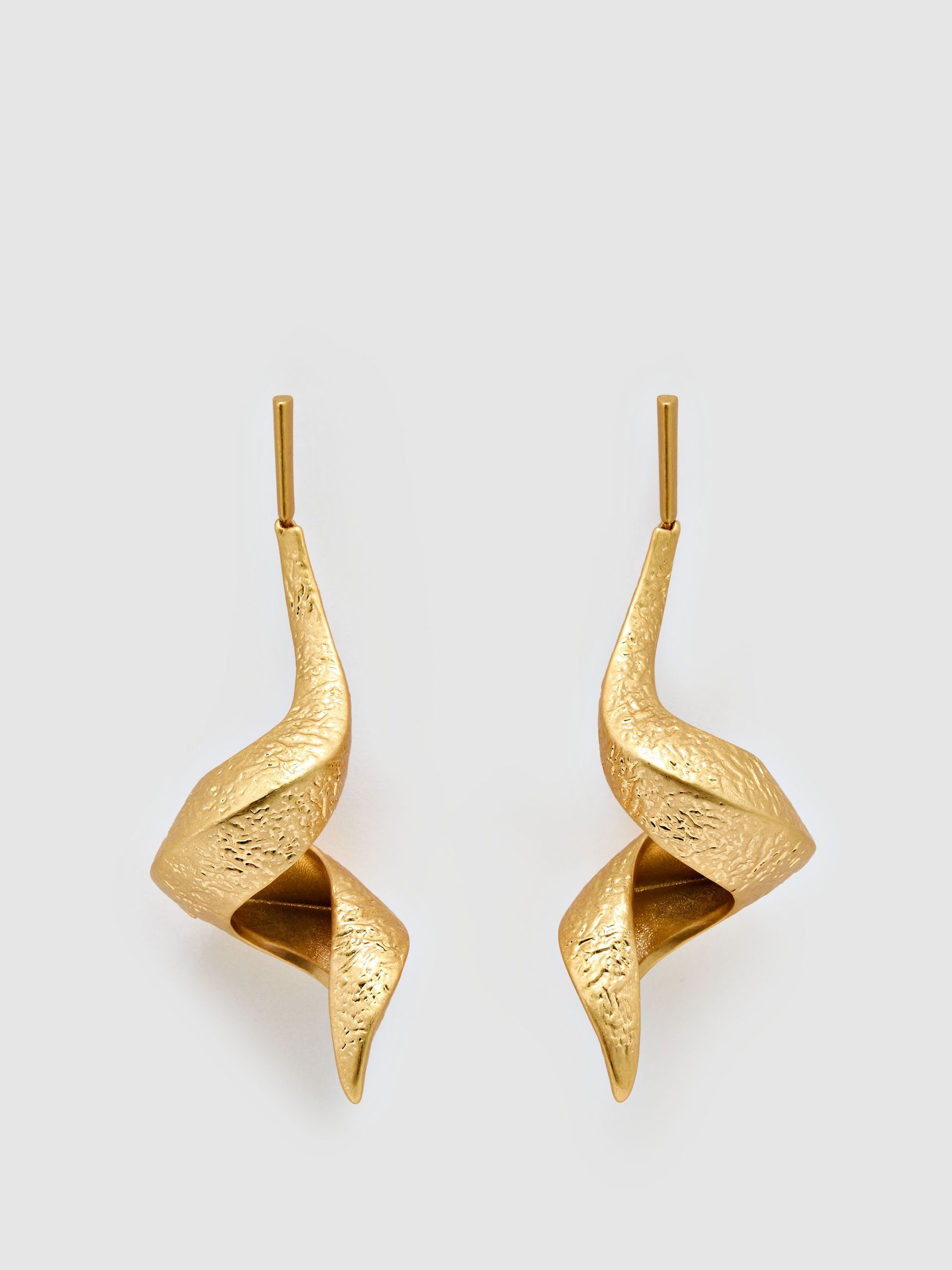Floral Twist Drop Earrings in Gold Tone - Image 1 of 2
