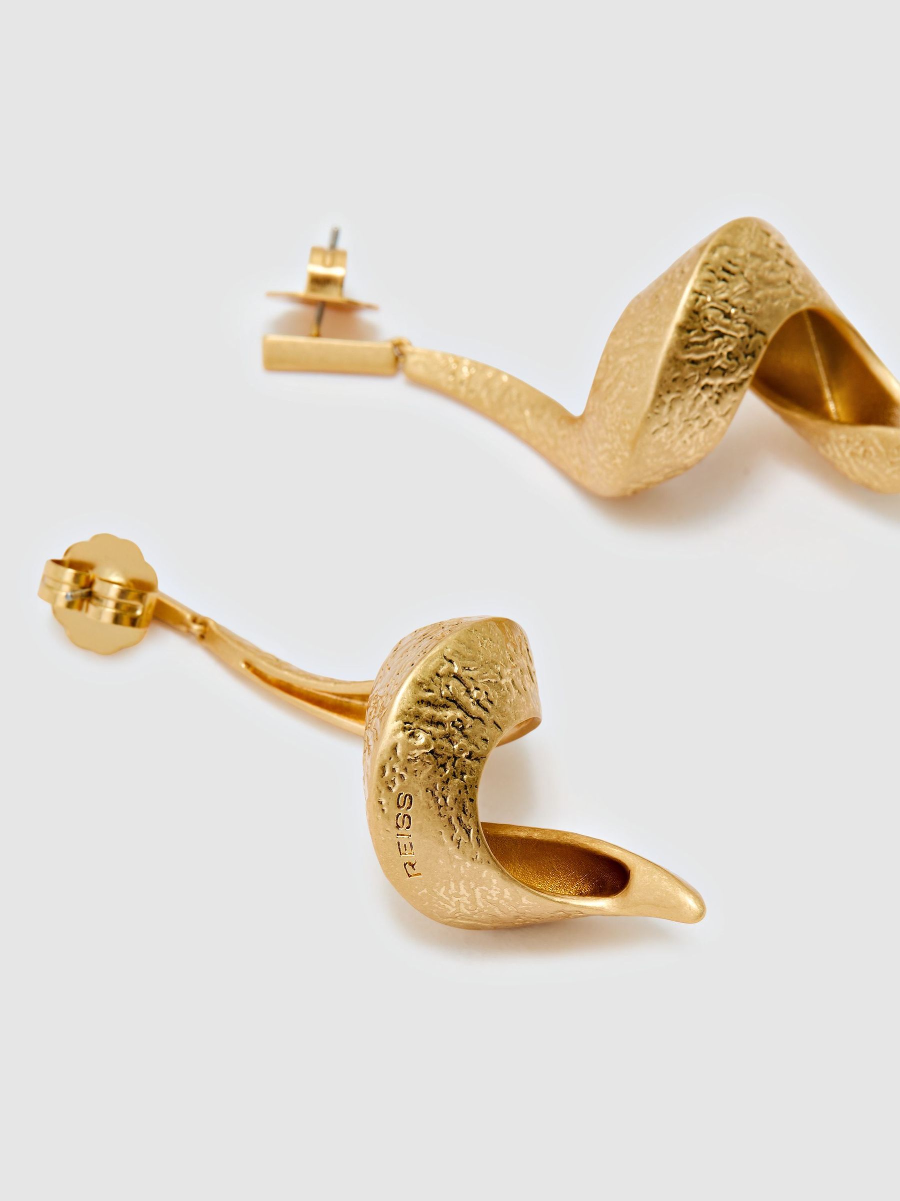 Floral Twist Drop Earrings in Gold Tone - Image 2 of 2