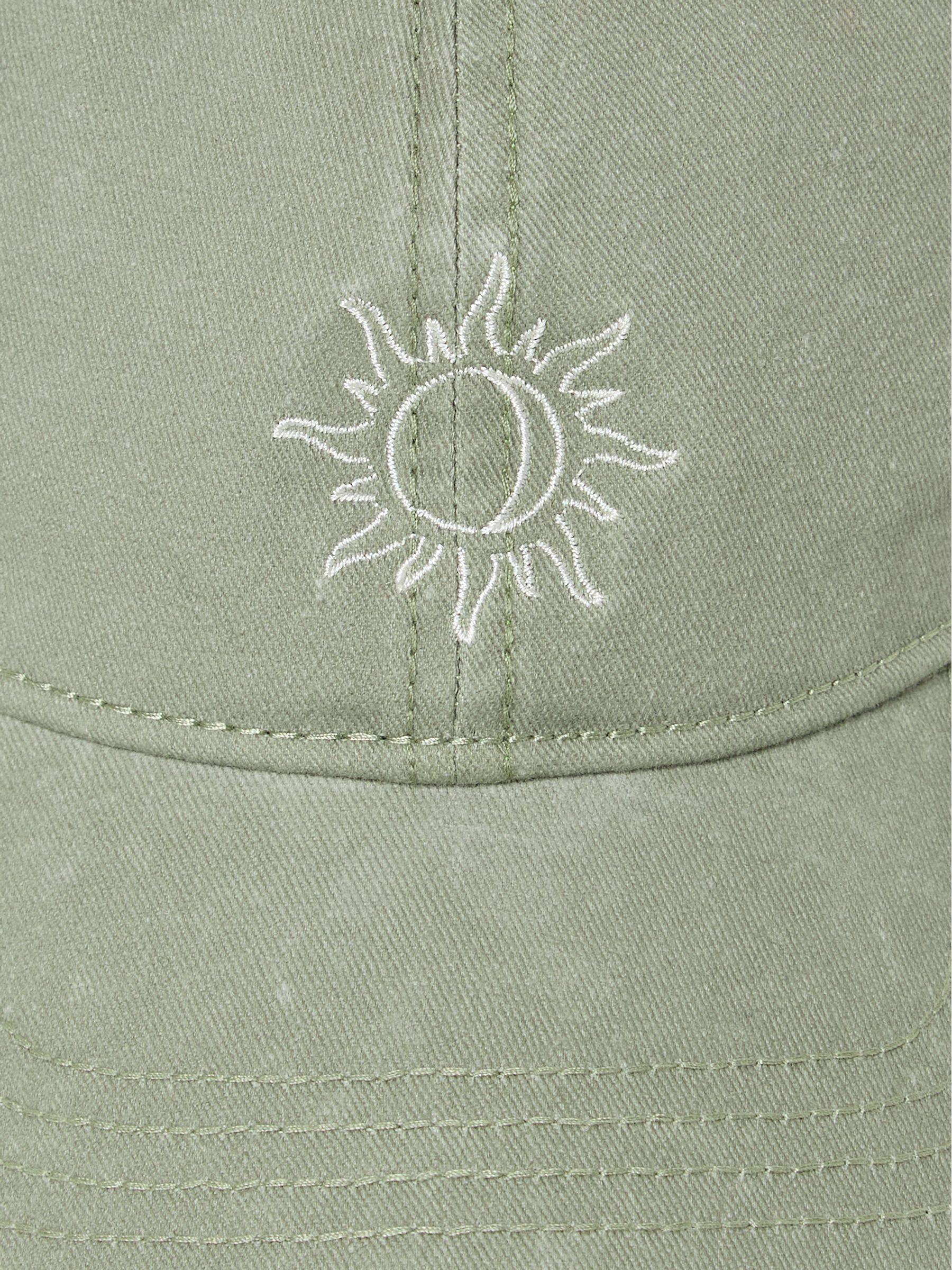 Green Embroidered Sun 100% Cotton Cap - Image 2 of 2