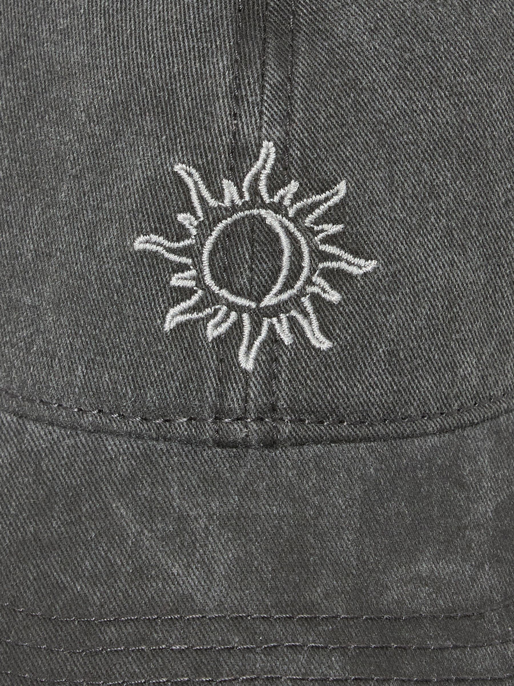 Grey Embroidered Sun 100% Cotton Cap - Image 3 of 3