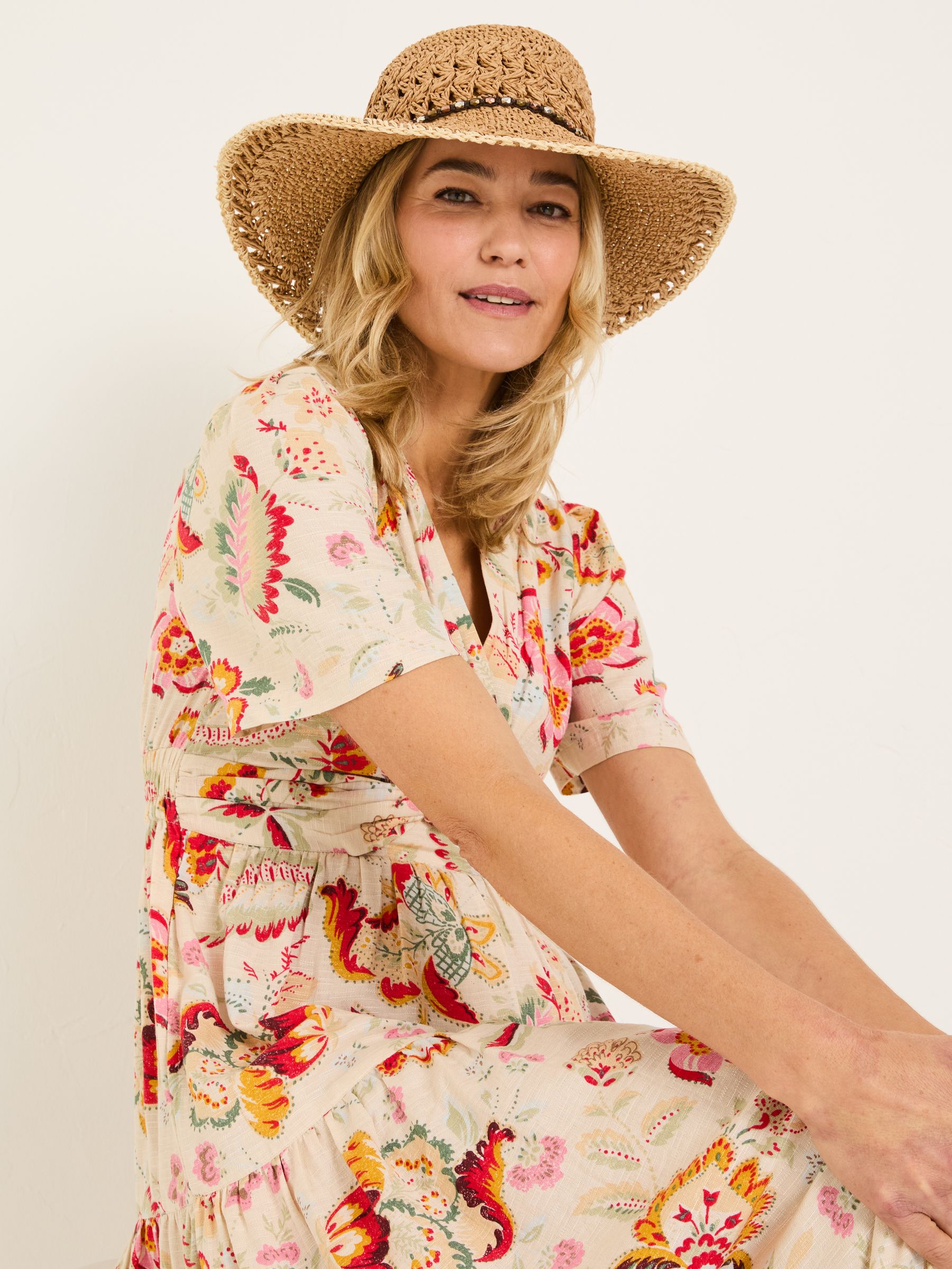 Natural Crochet Straw Hat - Image 1 of 4