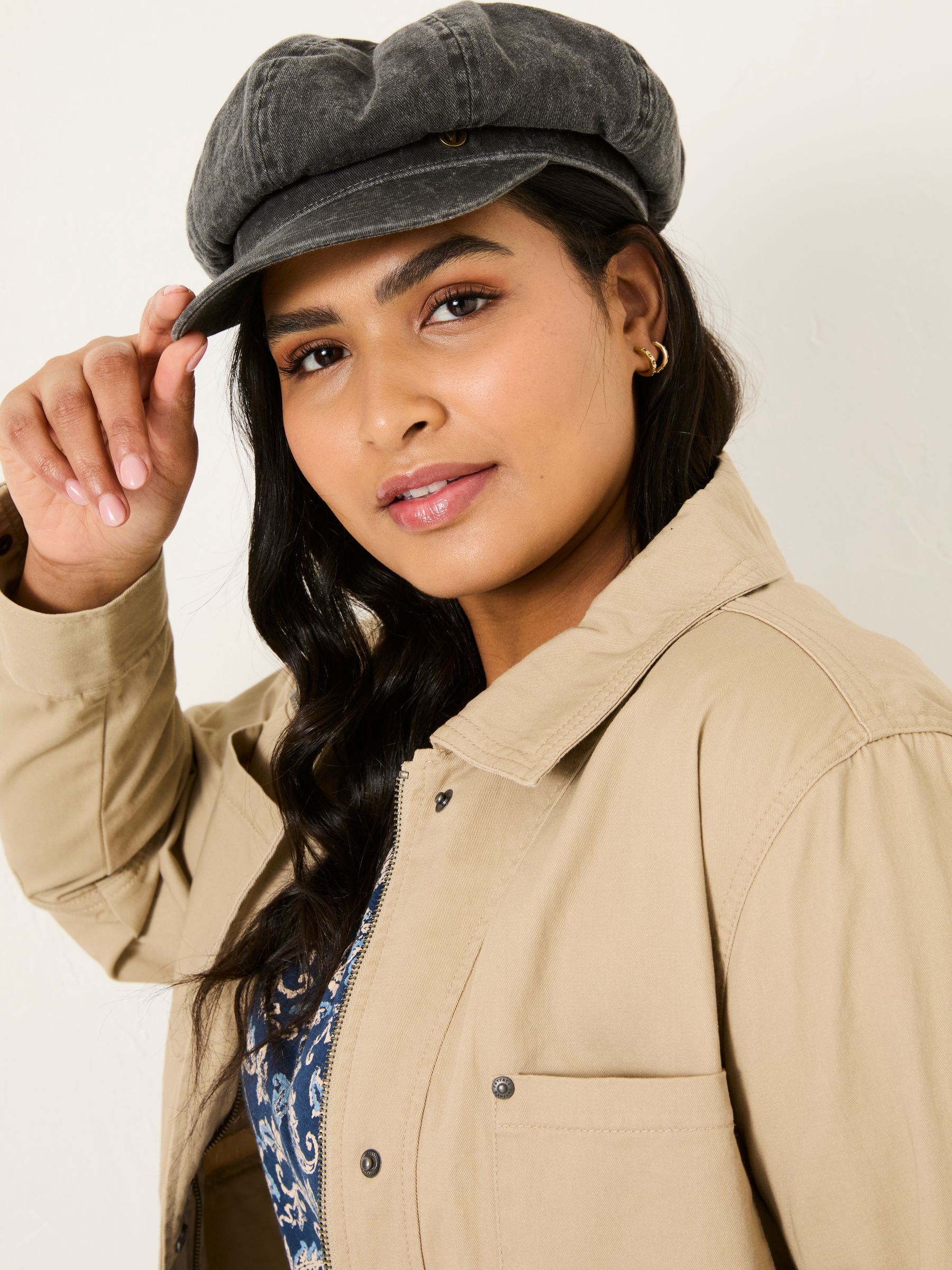 Washed Black Baker Boy Hat - Image 1 of 2