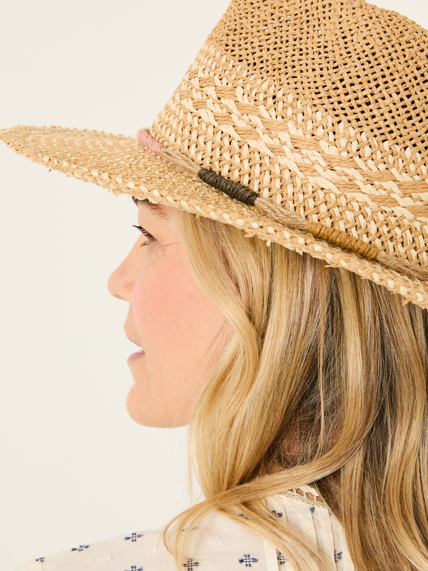 Natural Straw Fedora Hat - Image 2 of 4