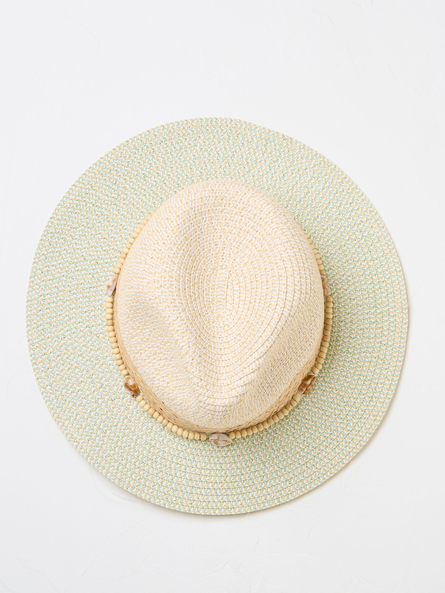 Green Haze Colour Block Straw Fedora Hat - Image 2 of 2
