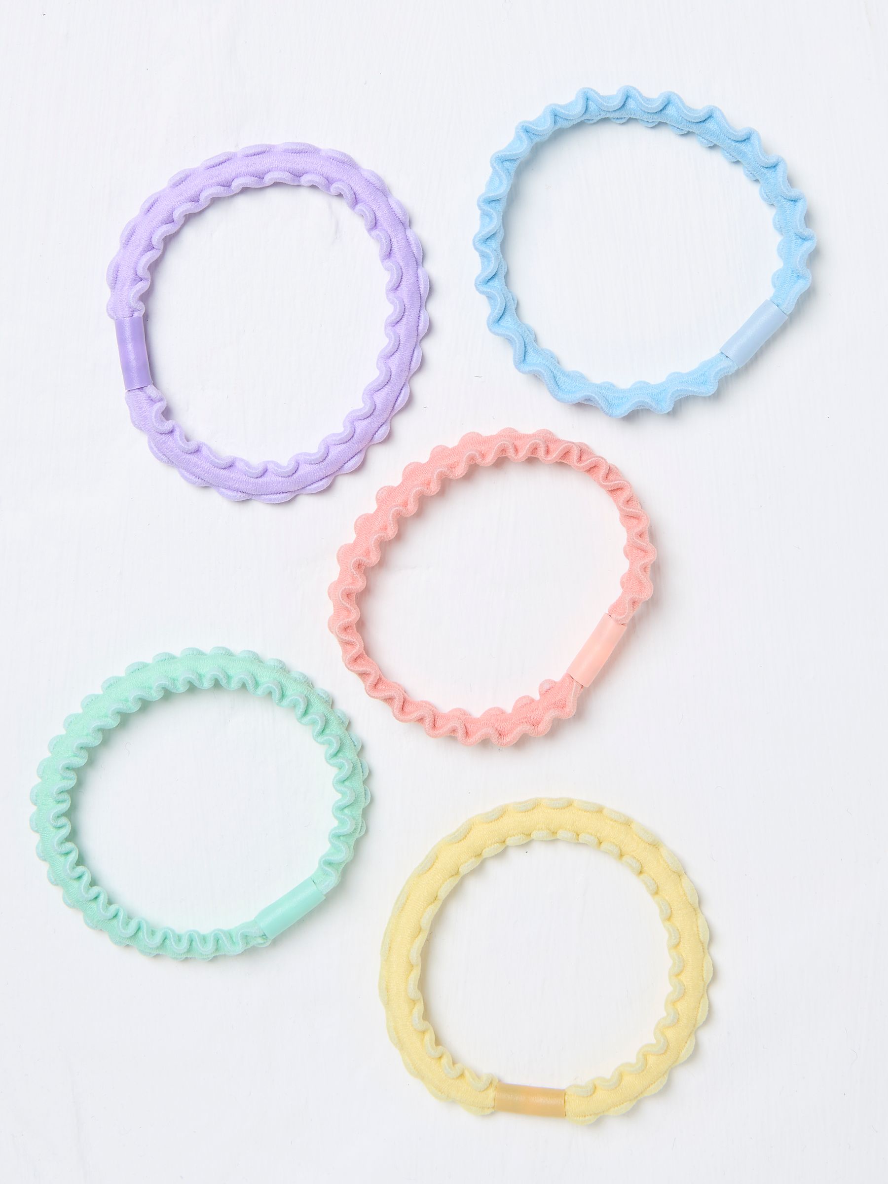 Multi Plain Hair Ties 5 Pack - Image 1 of 2