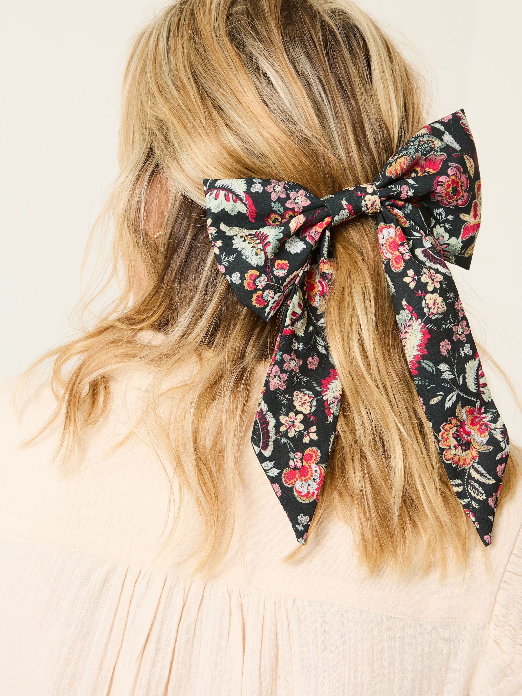 Black Printed Hair Bow - Image 1 of 3