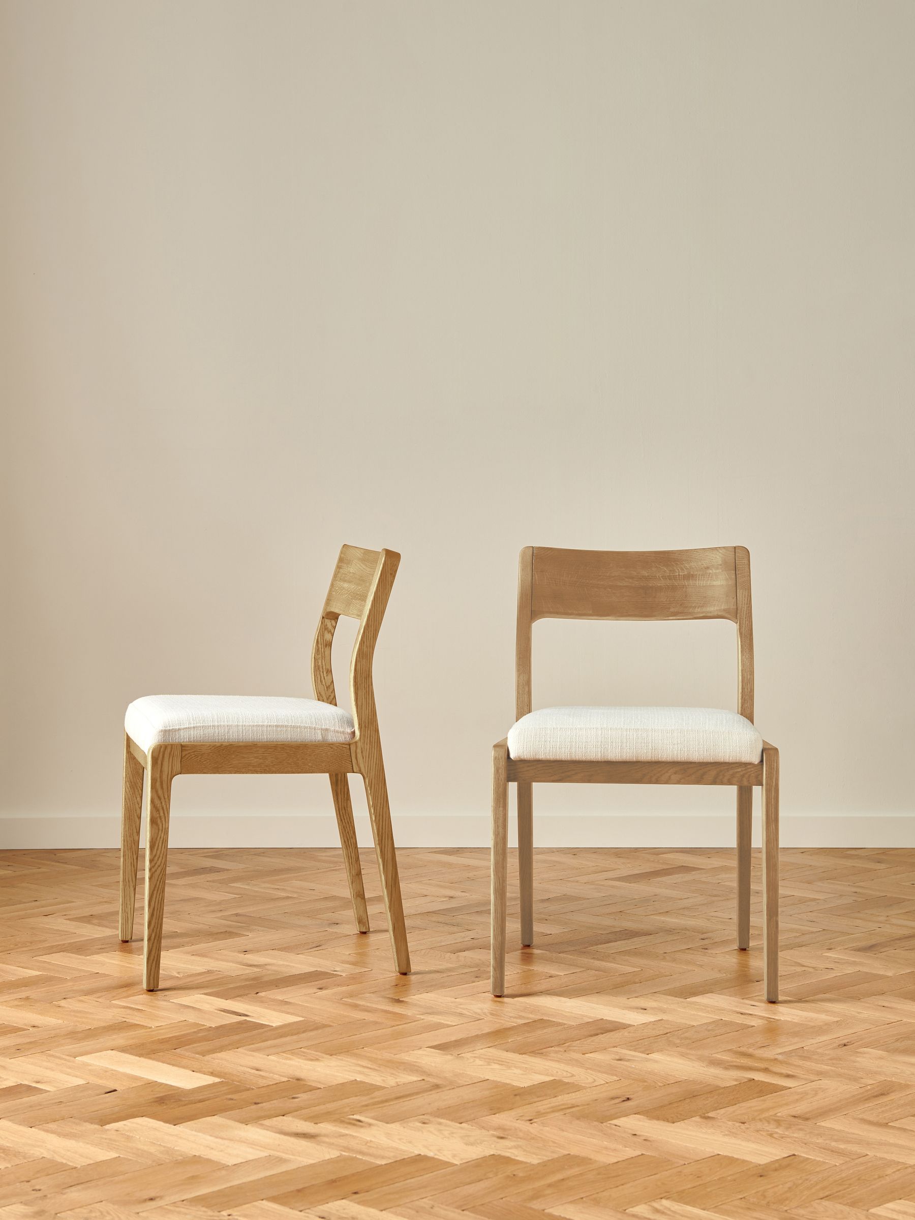 Jasper Conran London Set of 2 Oak Frame Natural Belgrave Dining Chairs - Image 1 of 7
