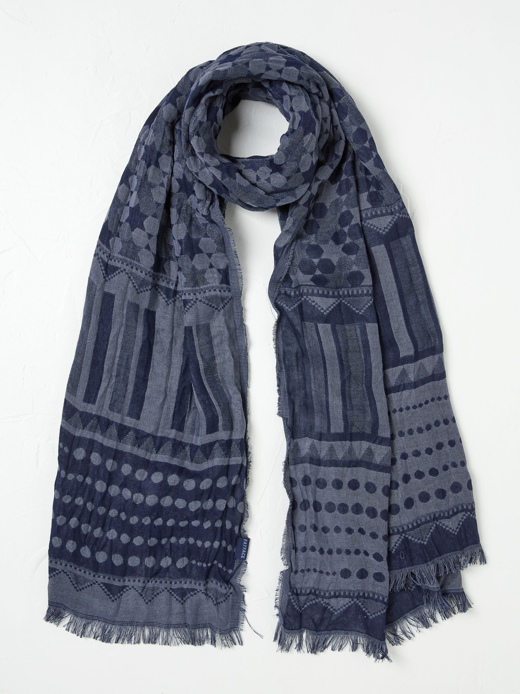 Navy Floral Jaquard Scarf - Image 1 of 2