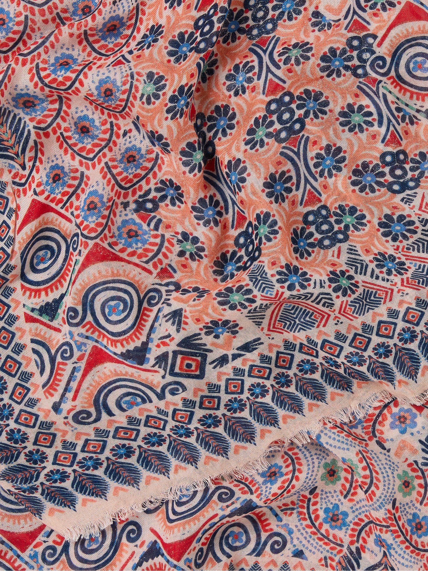 Pink Patchwork Printed Lightweight Scarf - Image 2 of 3