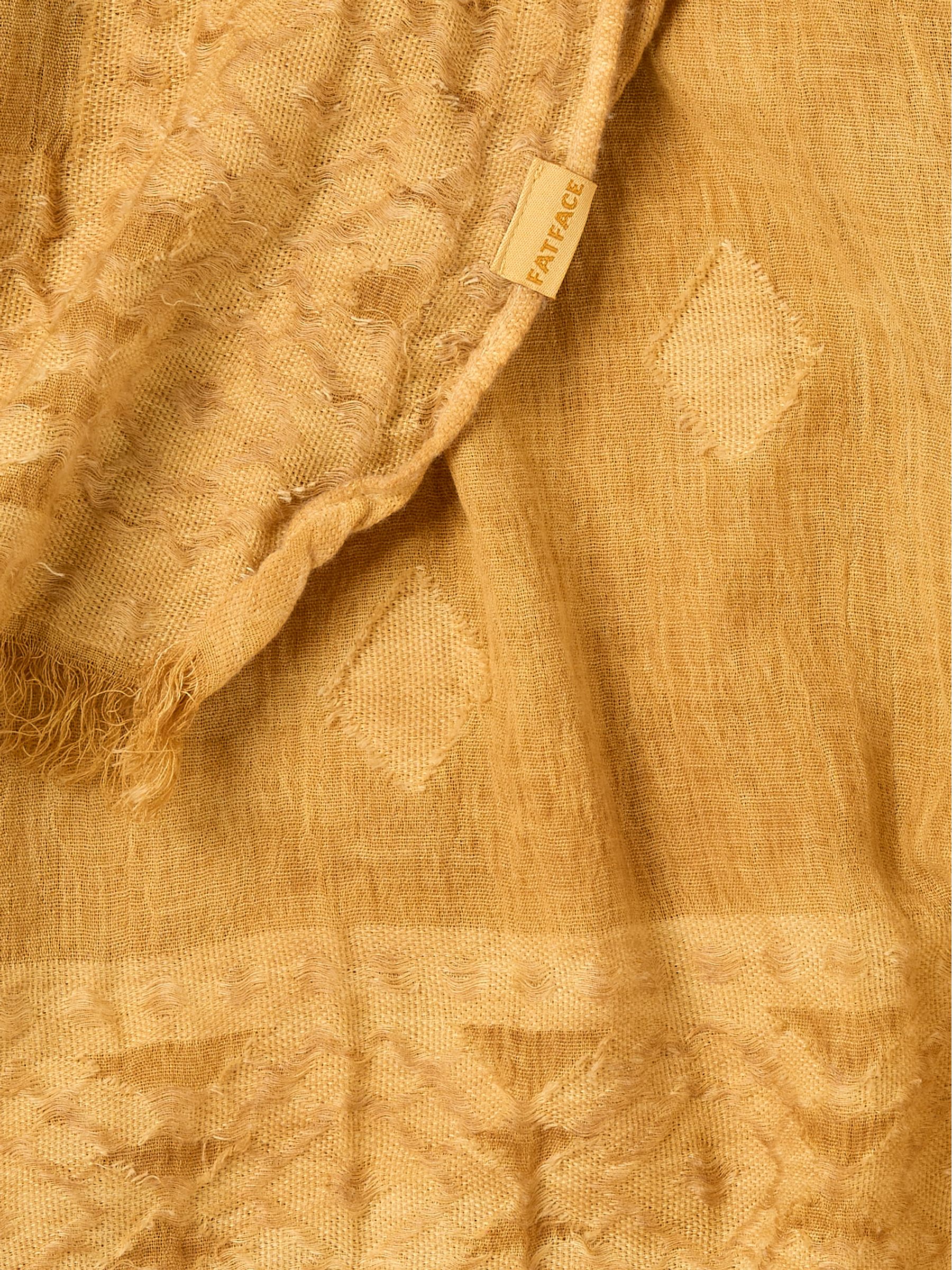 Mustard Yellow Jaquard Scarf - Image 2 of 2