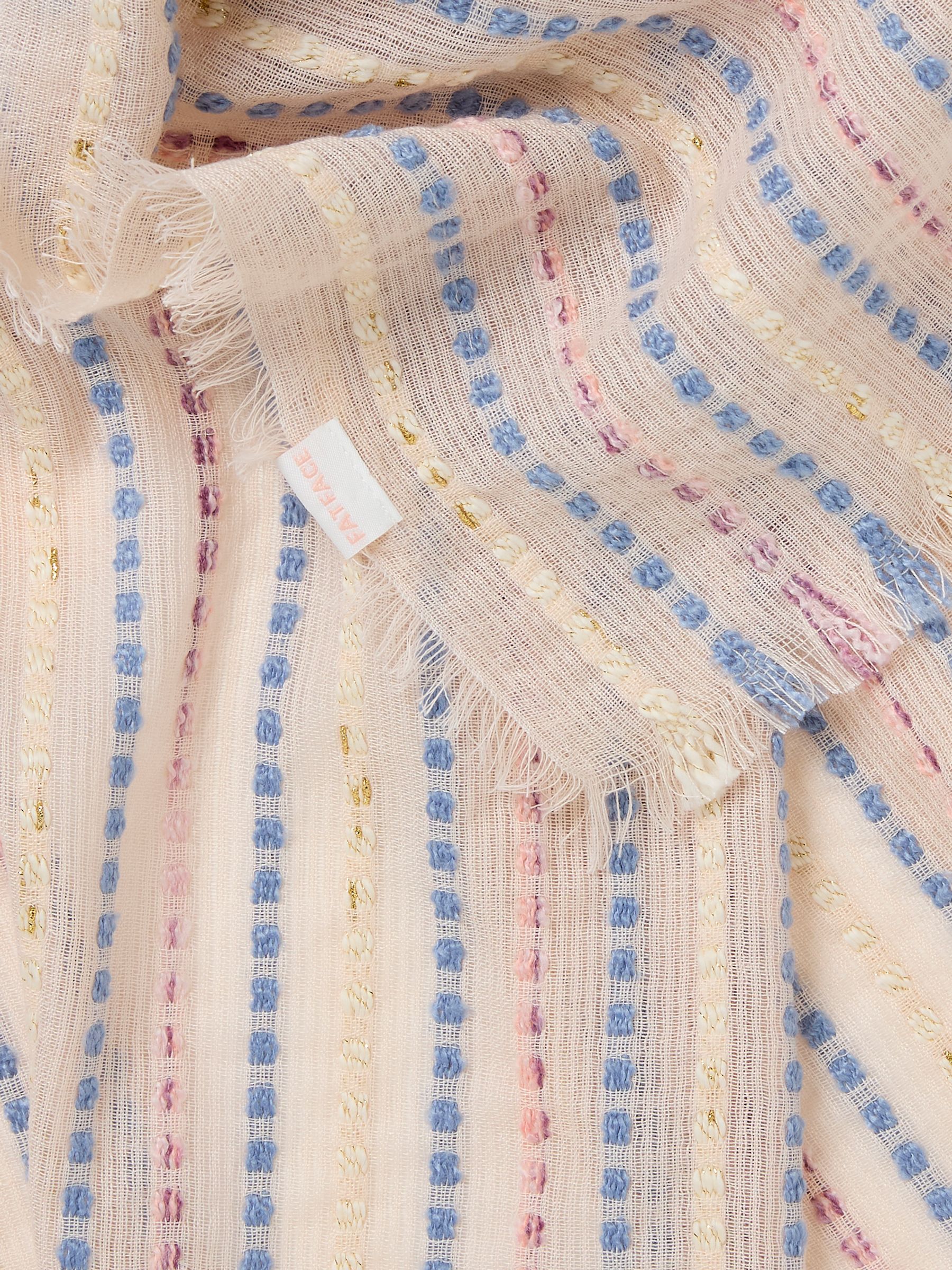 Ivory Stripe Textured Scarf - Image 2 of 2