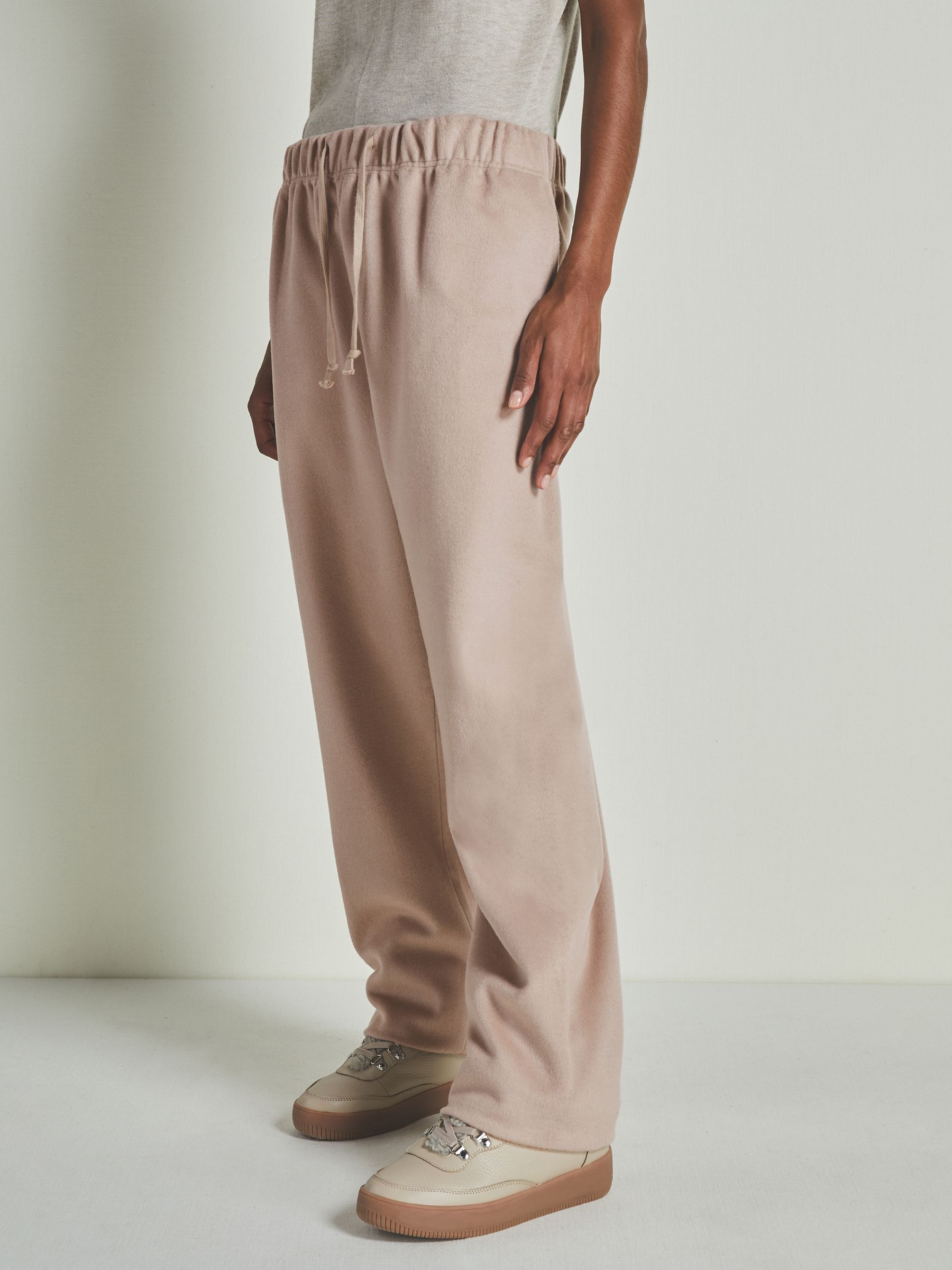 Reiss | Les 100 Ciels Merino and Silk Joggers in Neutral - Image 3 of 6