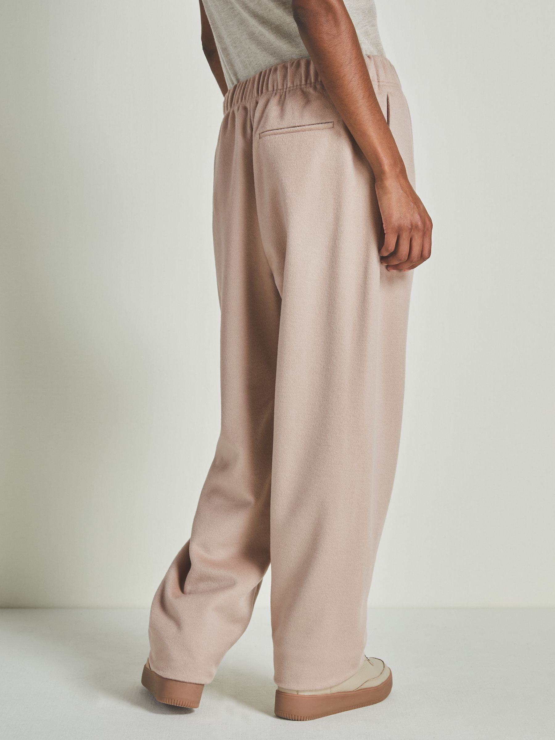 Reiss | Les 100 Ciels Merino and Silk Joggers in Neutral - Image 4 of 6