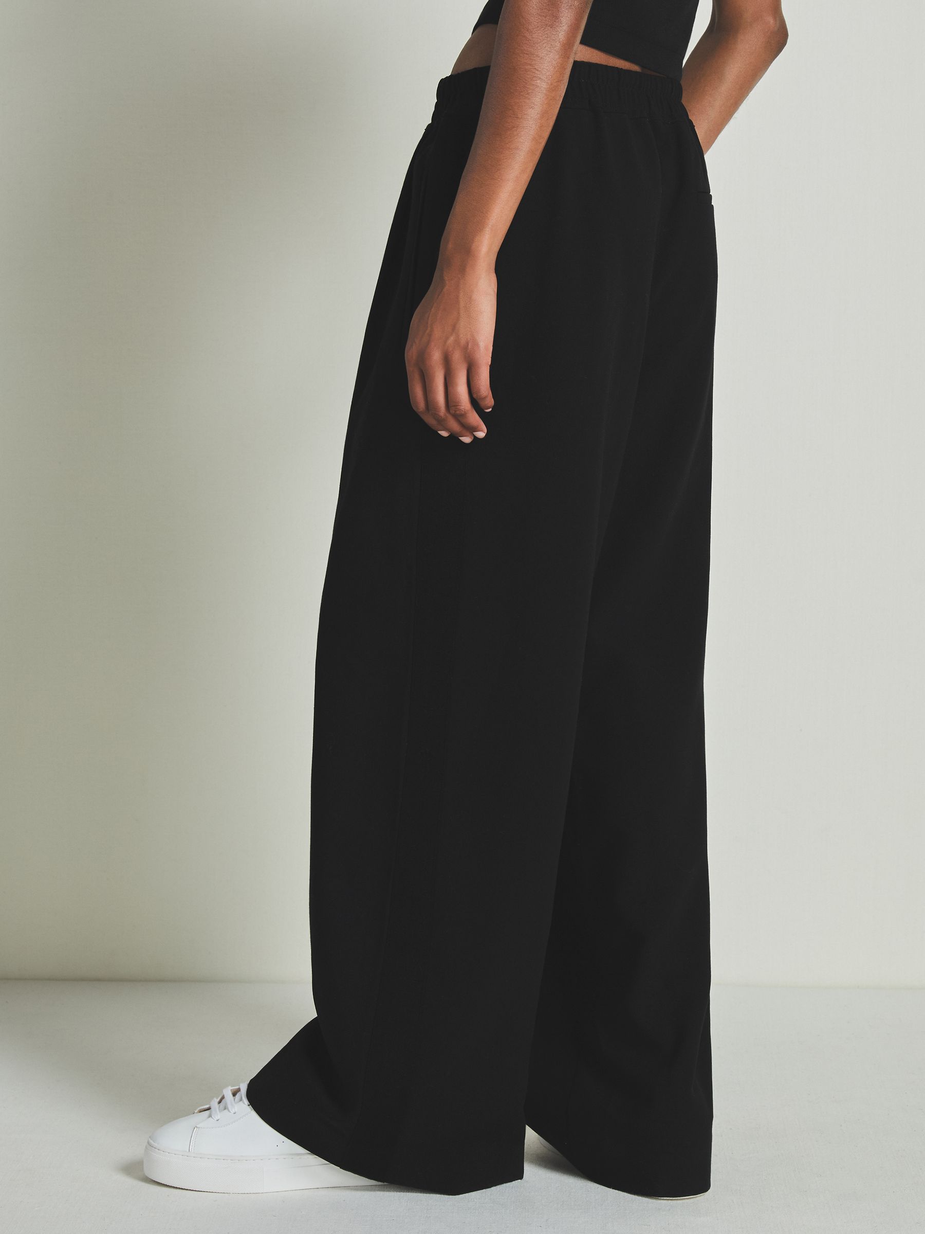 Reiss | Les 100 Ciels Twill Trousers with Wool in Black - Image 4 of 7