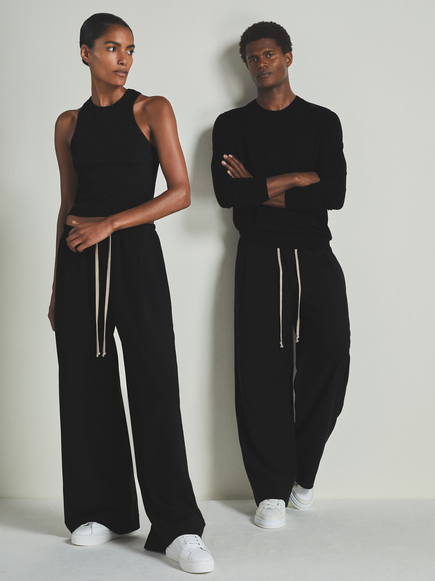 Reiss | Les 100 Ciels Twill Trousers with Wool in Black - Image 7 of 7