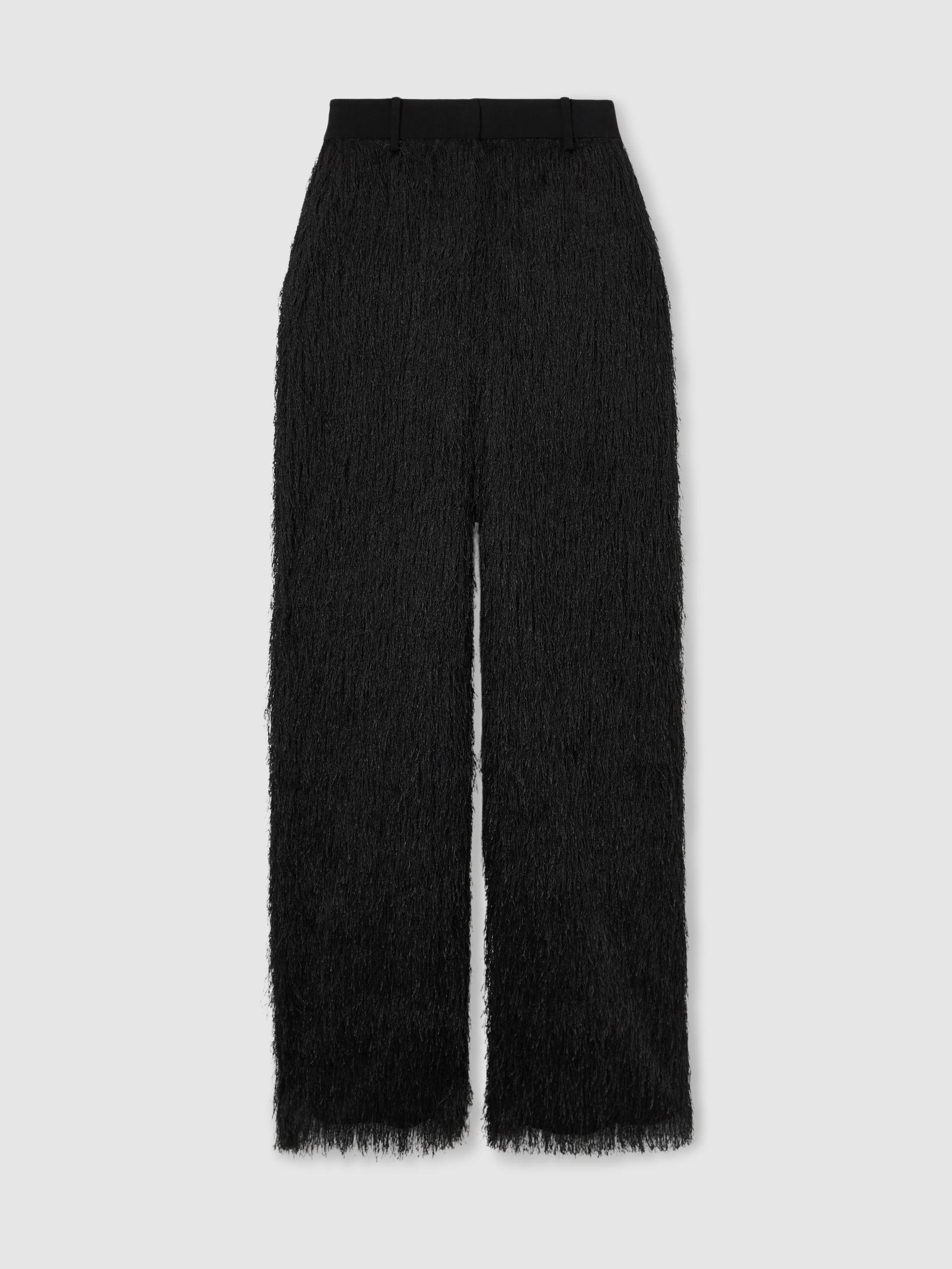 Atelier Fringed Crepe Trousers in Black - Image 2 of 7