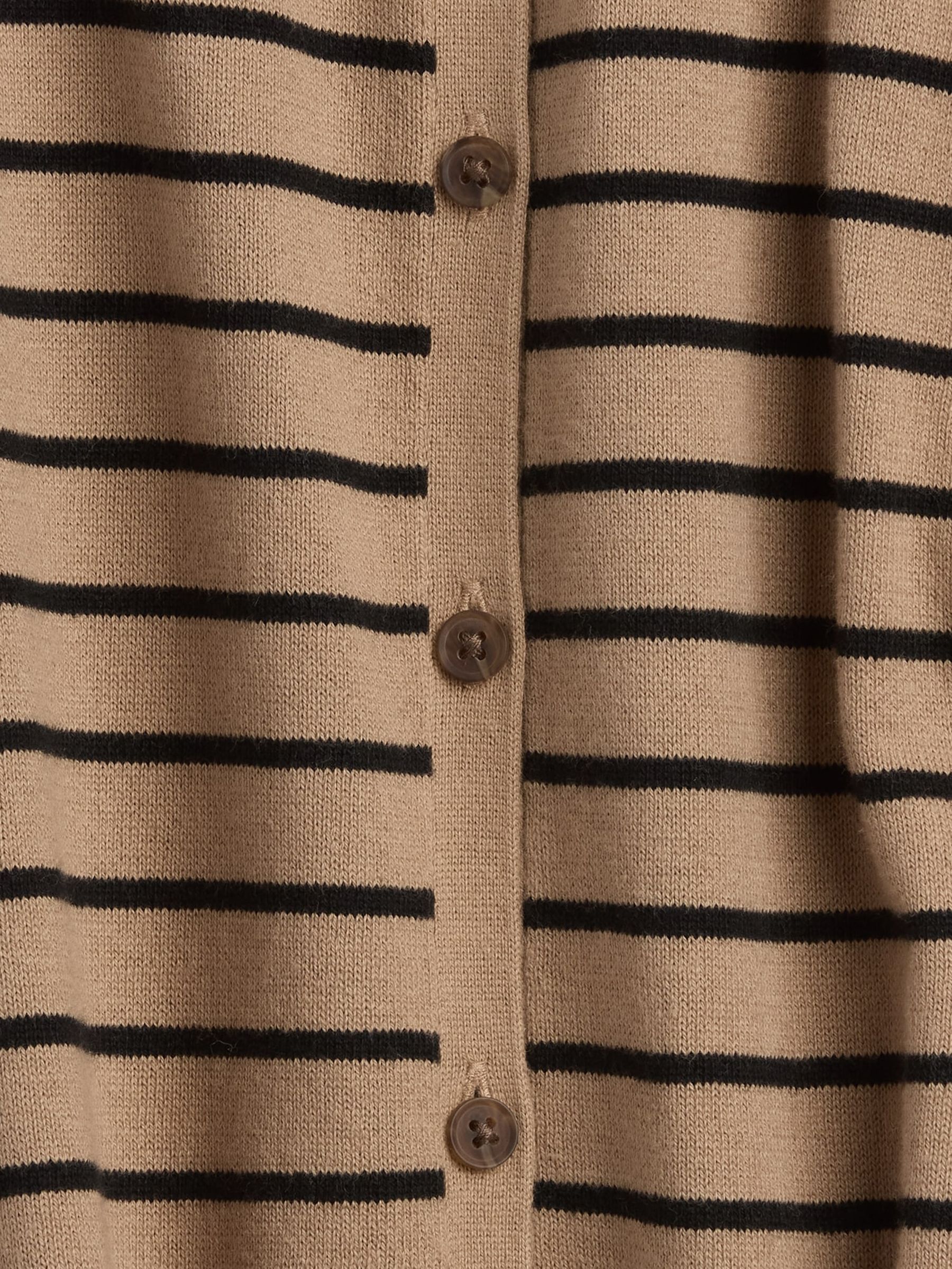 Brown Stripe Crew Neck Cardigan - Image 5 of 5 Brown Stripe Crew Neck Cardigan - Image 5 of 5