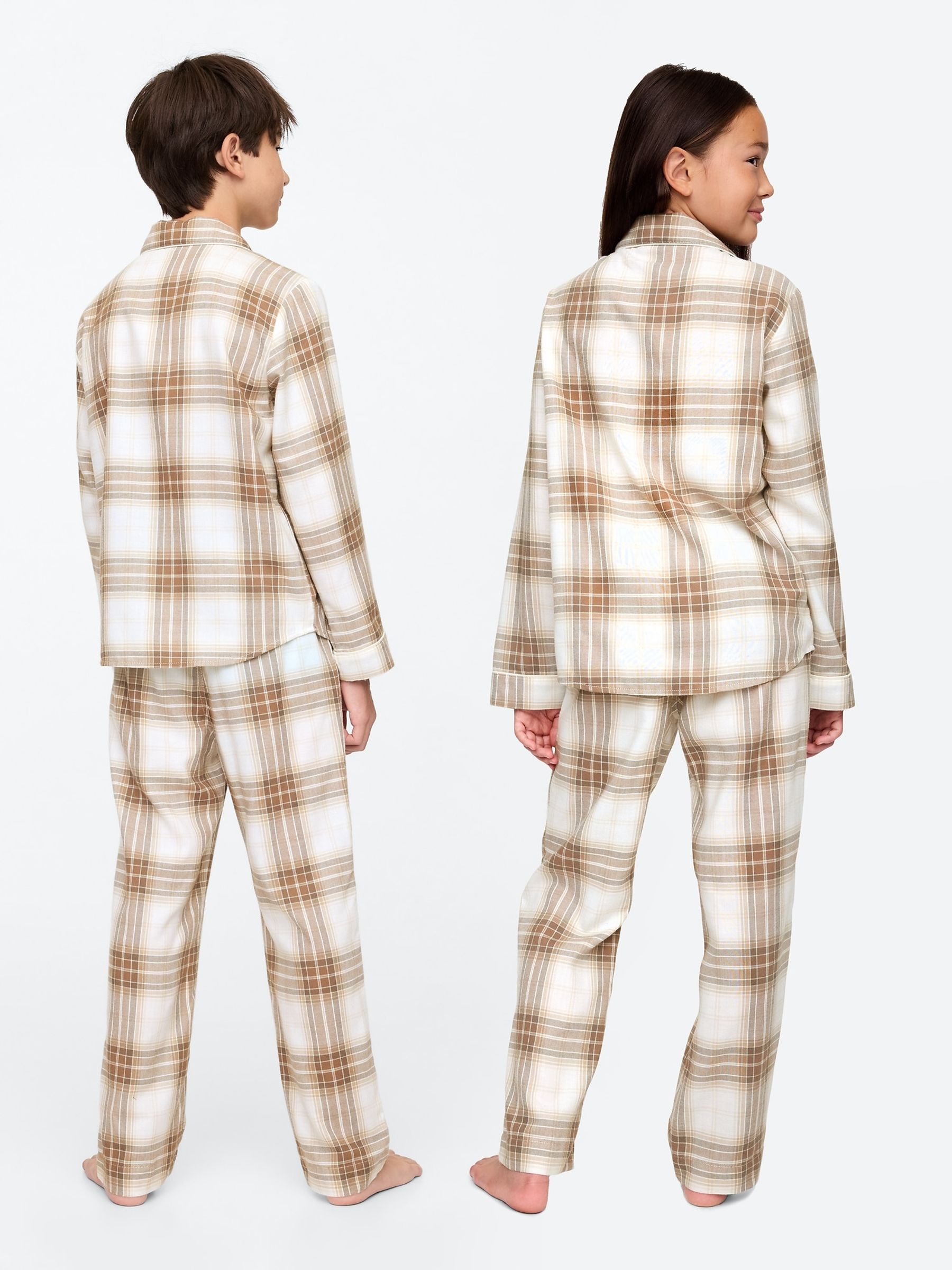 Beige Long Sleeve Flannel Pyjama Set (4-13yrs) - Image 2 of 7