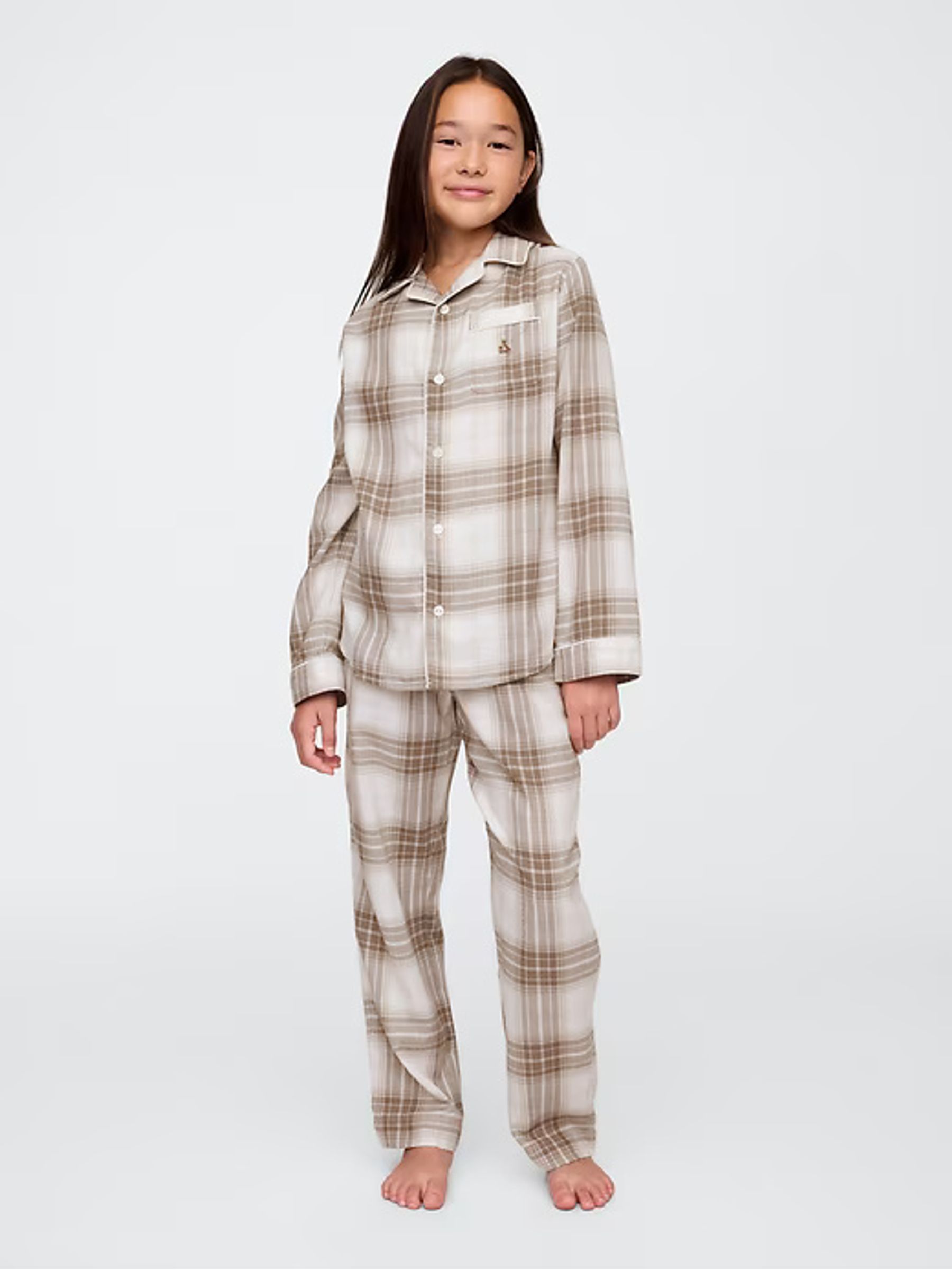Beige Long Sleeve Flannel Pyjama Set (4-13yrs) - Image 3 of 7